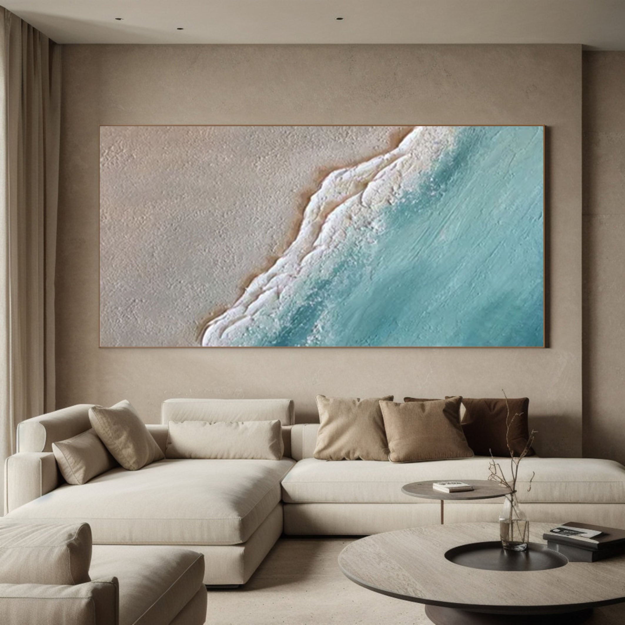 Tranquil Coastal Landscape Art for Contemporary Decor #OP053