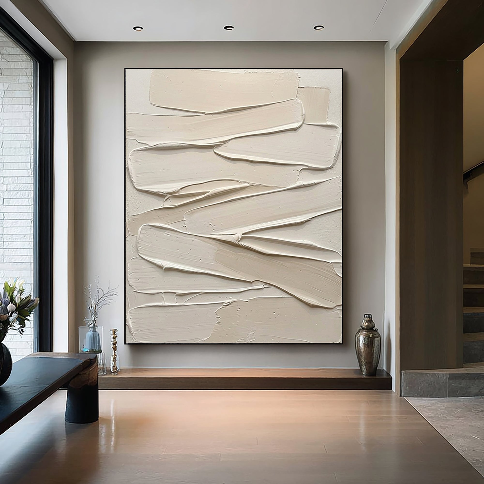 Large Organic Texture Canvas Art Minimalist Neutral Painting