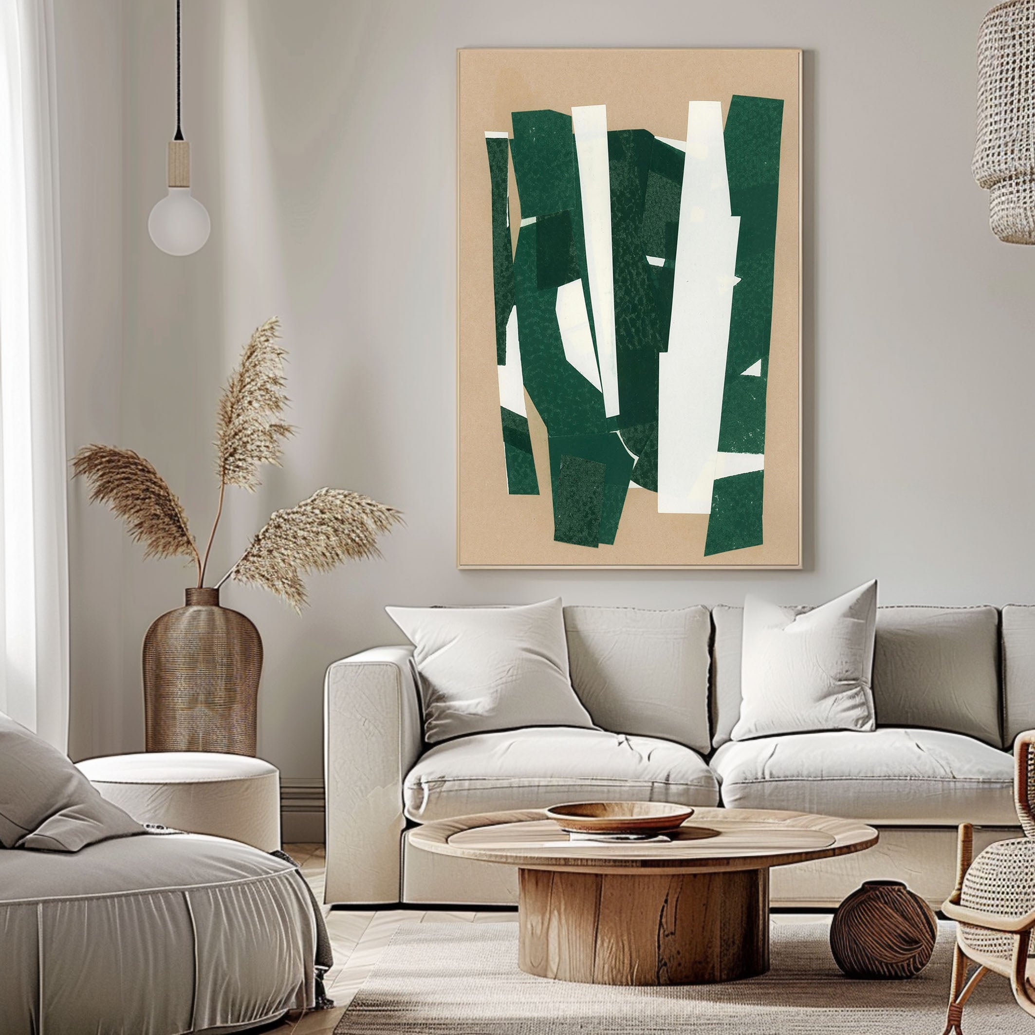 Contemporary Green and White Wall Art For House #AB021