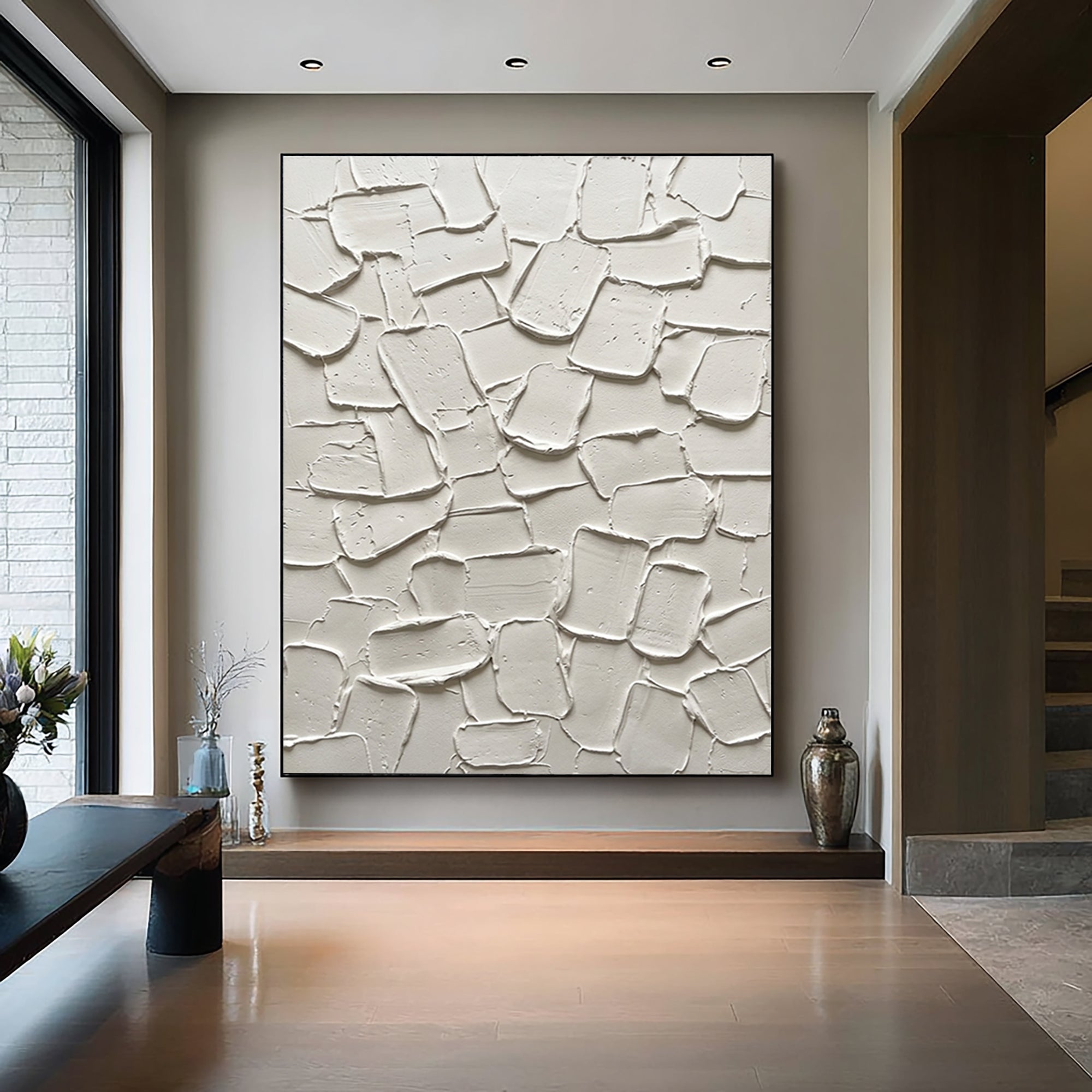 Large Hand-Painted Texture Wall Art | Neutral Modern Abstract Canvas