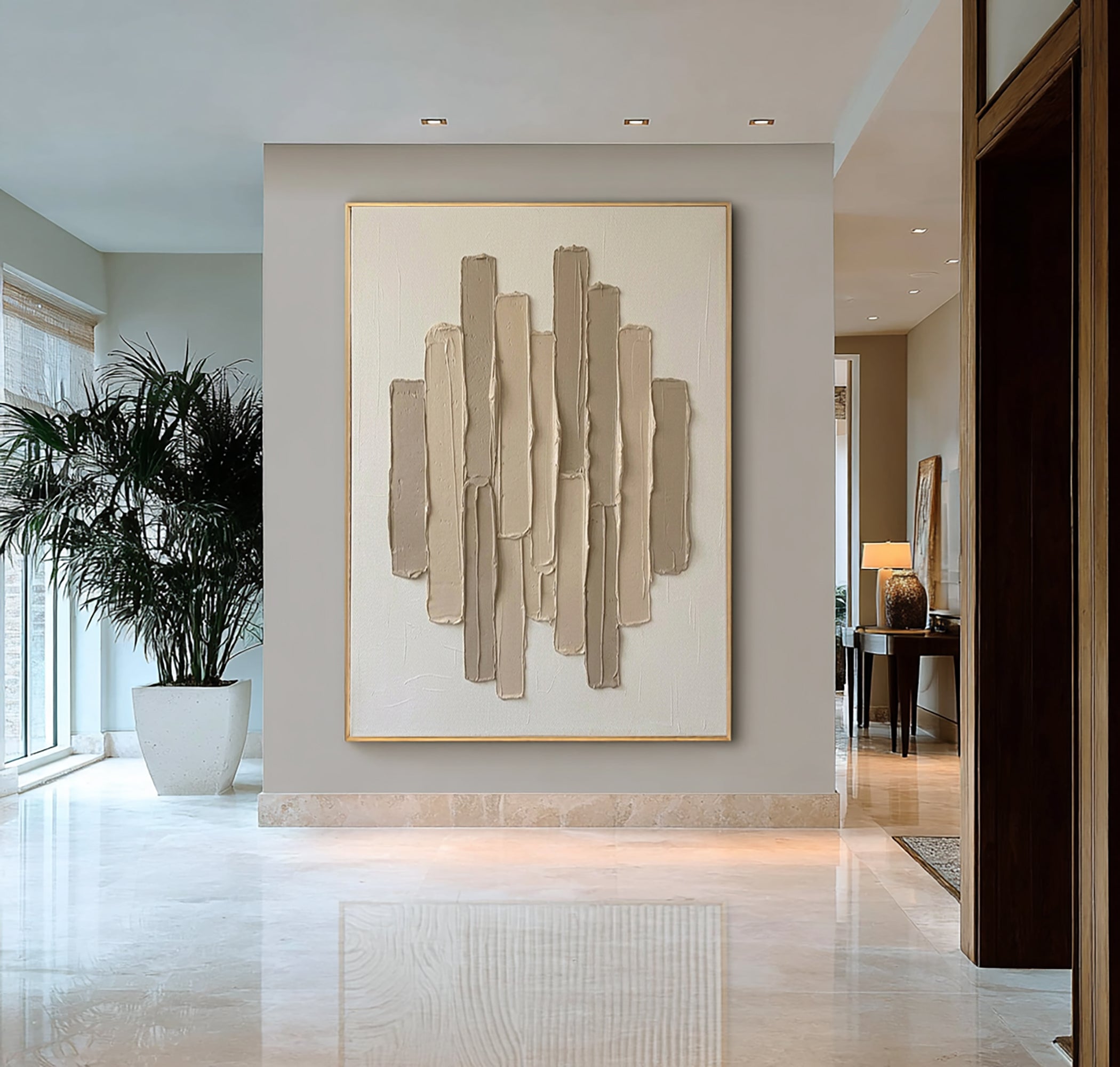 Large Minimalist Neutral Texture Wall Art Hand Painted Canvas Decor