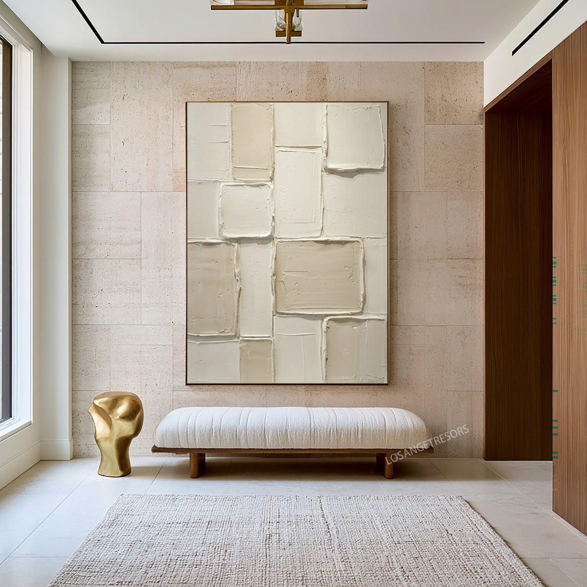 Large Organic Modern Textured Relief Wall Art Ivory Cream Abstract Painting Neutral Contemporary Home Decor