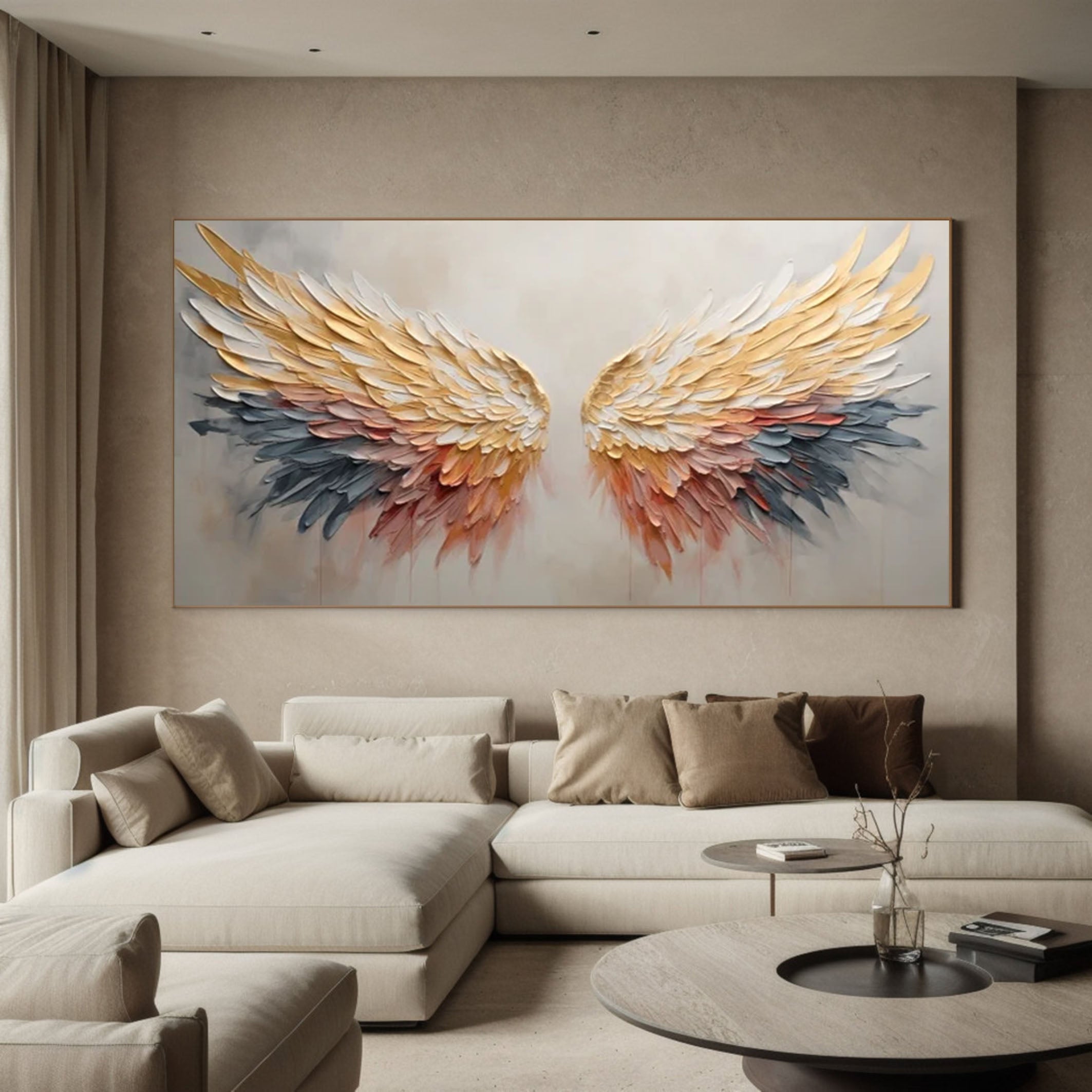 Colorful Angel Wings Canvas Large Abstract Wall Art #MM169