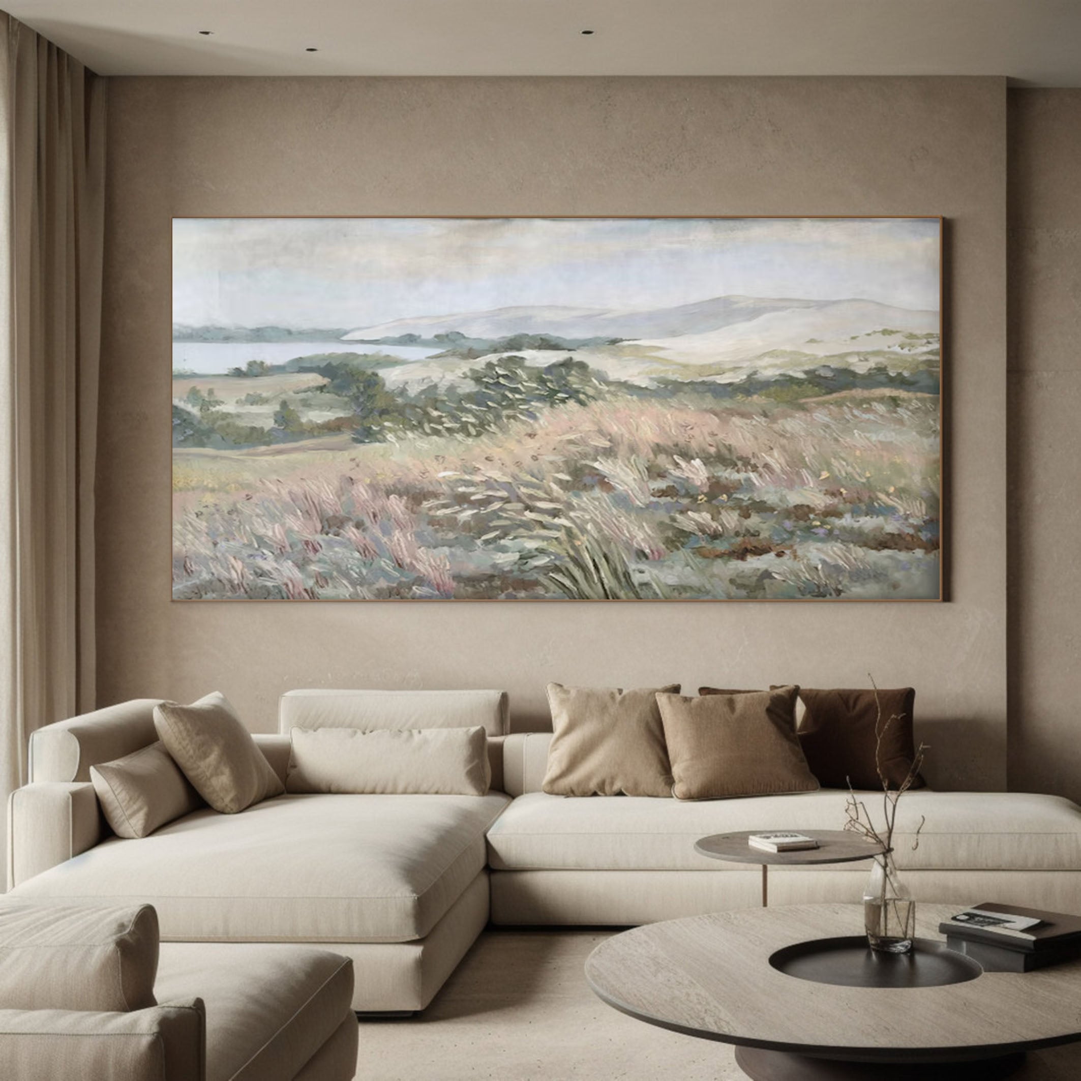 Serene Countryside Art Large Landscape Canvas for Home #AB059