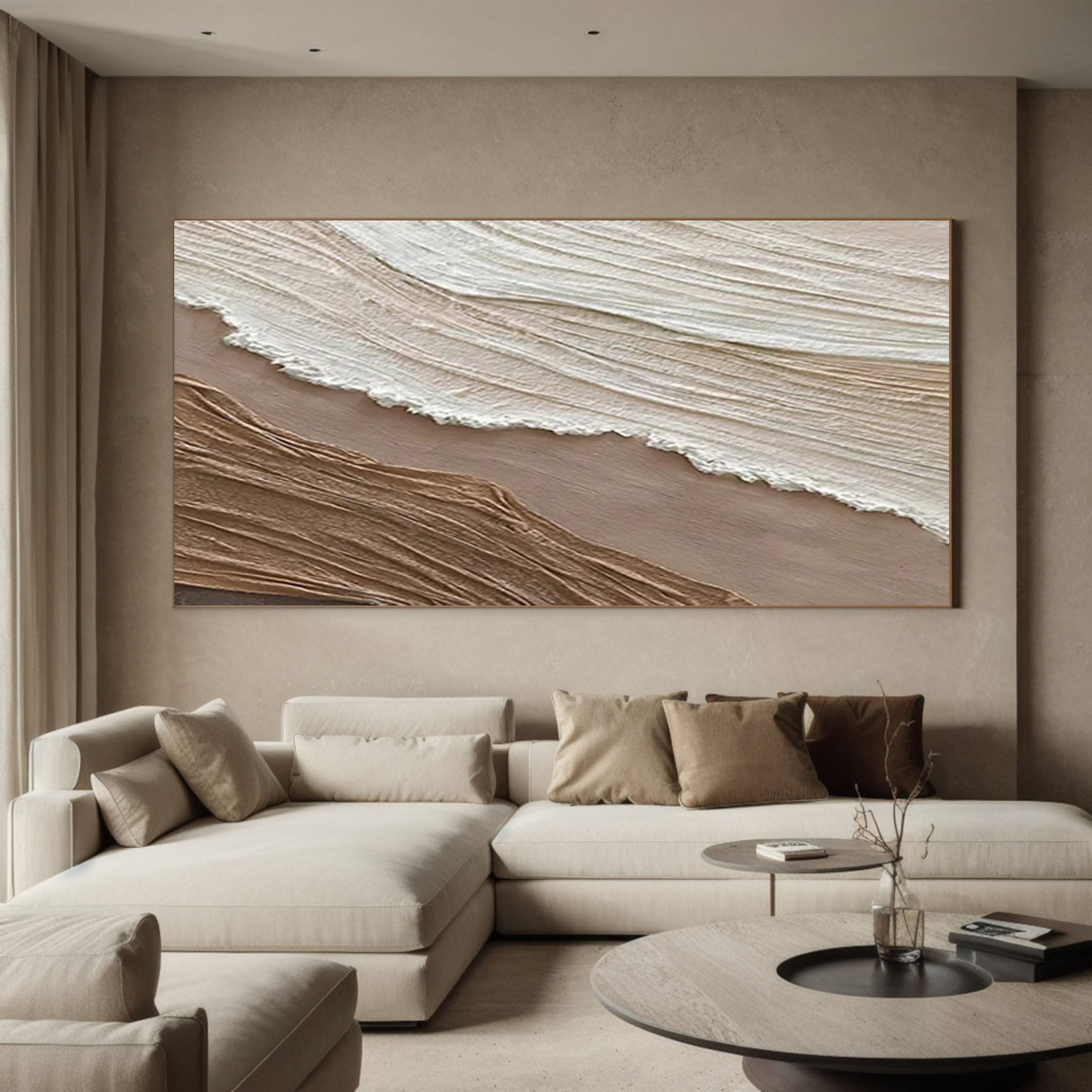 Dynamic Textured Wave Painting for Modern Homes #OP062