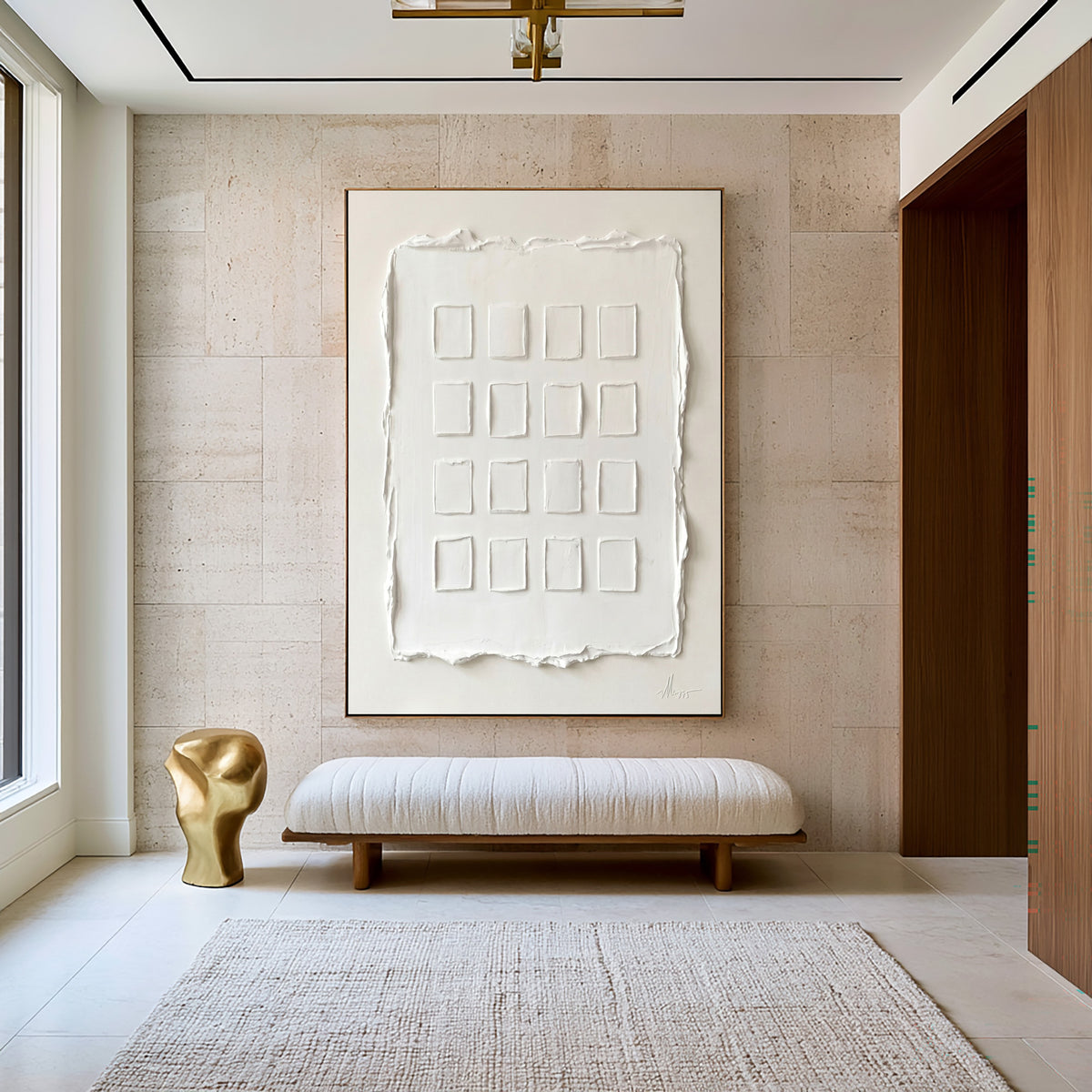 The Language Of White Large Abstract Wall Art Textured Relief Minimalist Contemporary Luxury Interior Artwork