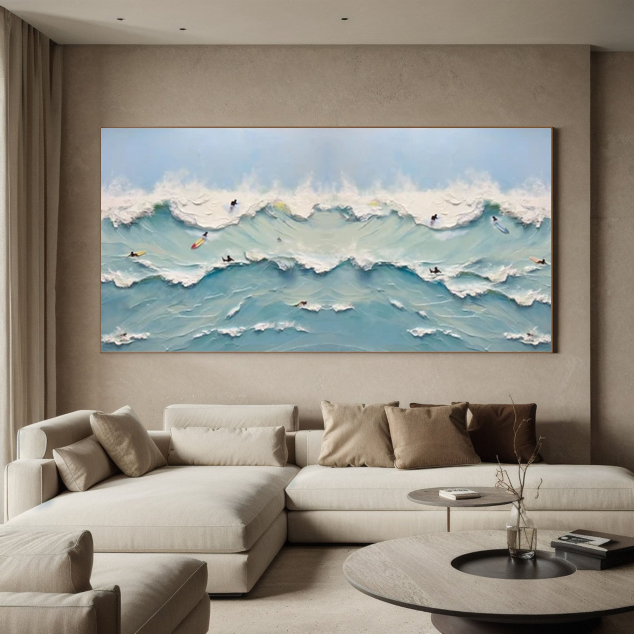 Surfer Ocean Wave Canvas Vibrant Coastal Wall Art