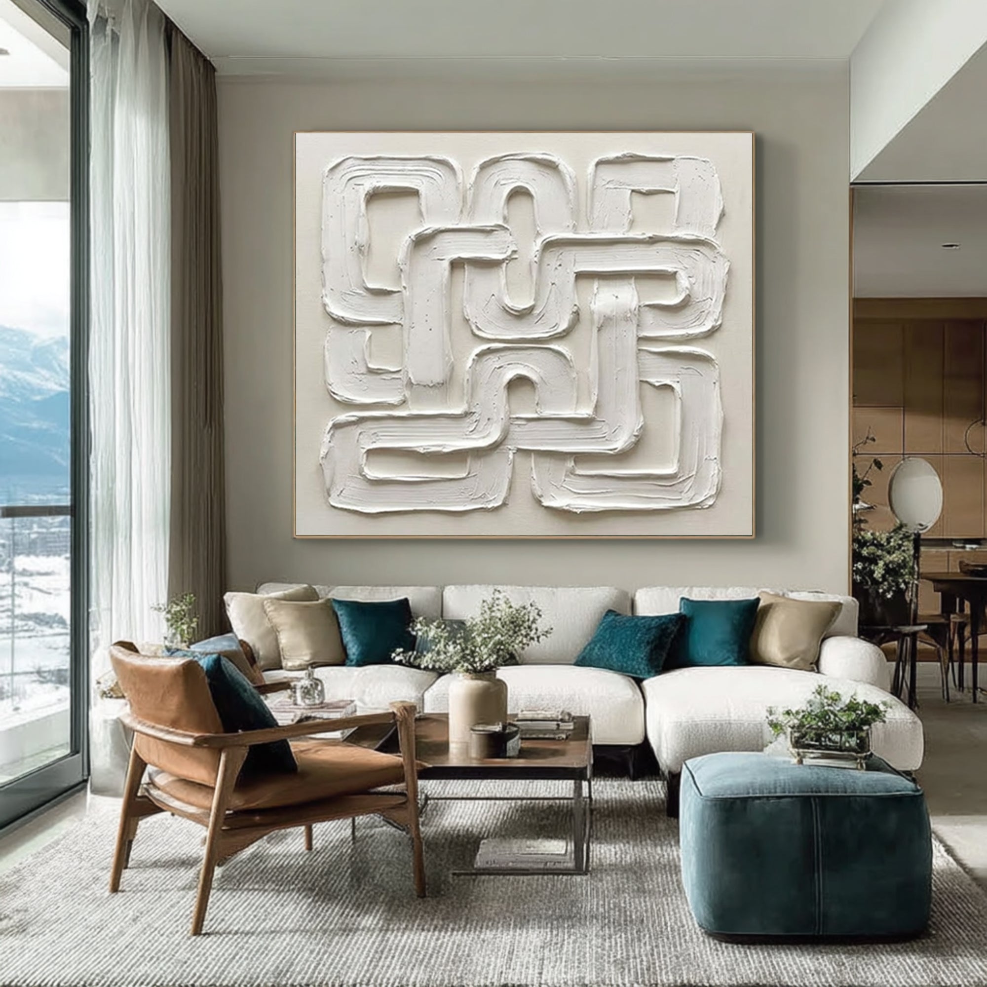 Large Endless Loop Wall Art Contemporary Architectural Canvas Painting