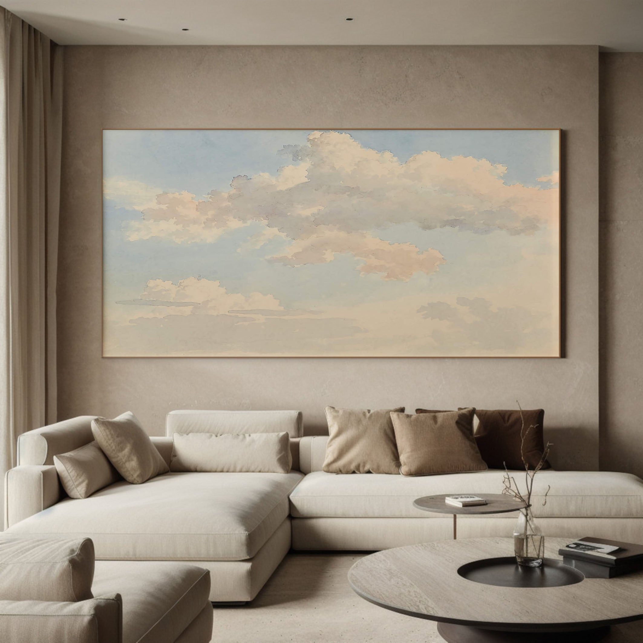 Horizontal Cloudscape with Diffused Light, Contemporary canvas #MM367