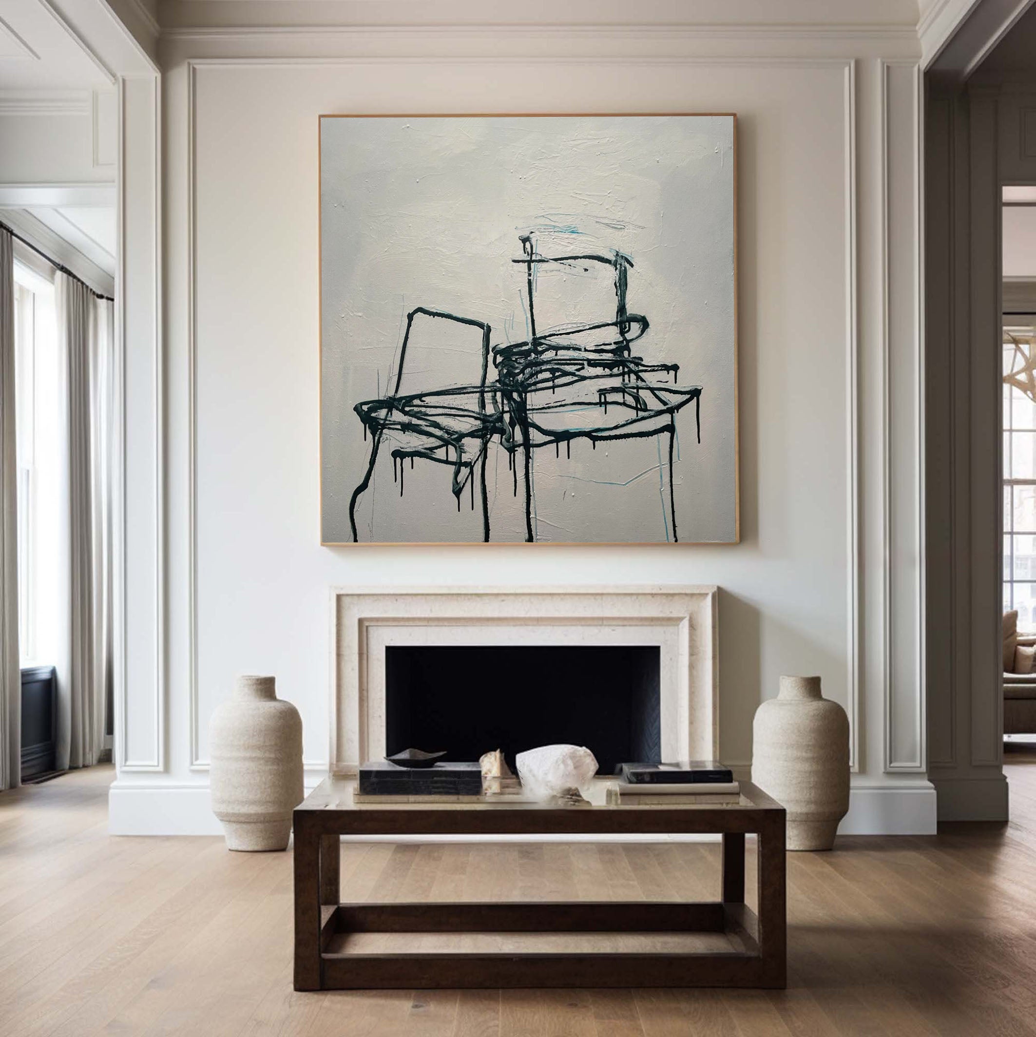 Modern Abstract Chair Painting Elegant Home Decor #MM072