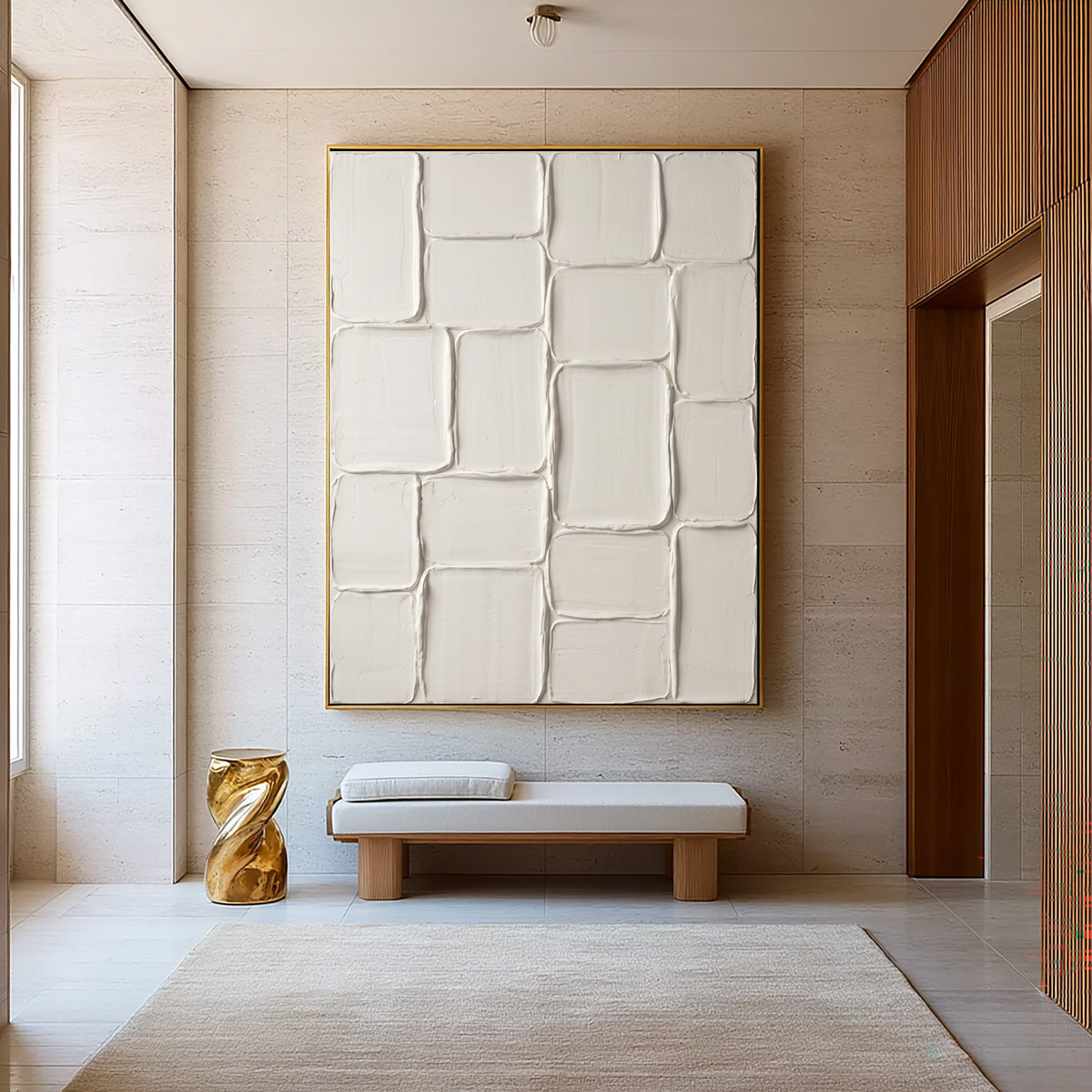 A Wall Built From Imperfect Pieces Large White Textured Abstract Wall Art Handmade Relief Painting