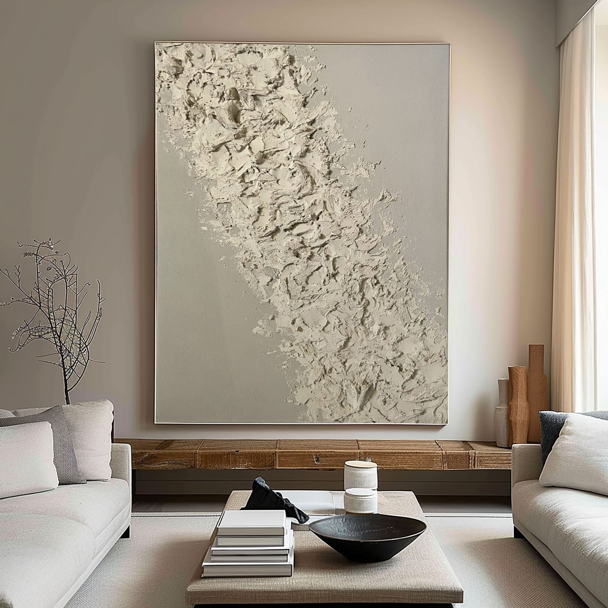 Earth Tone Textured Modern Canvas Artwork #MM103