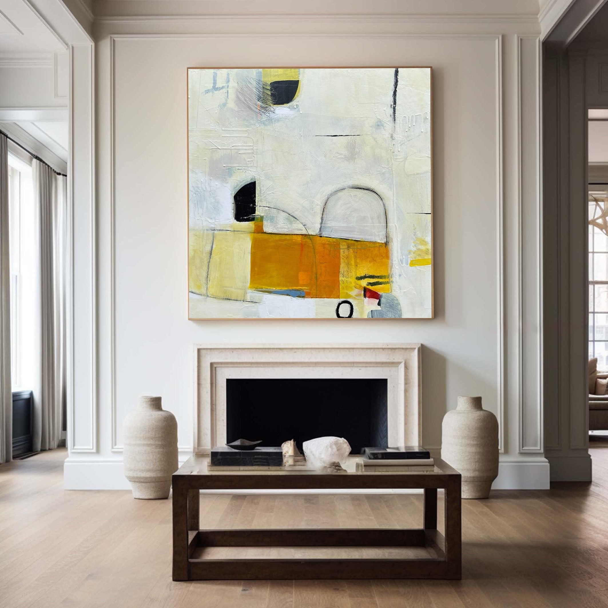 Mid Century Abstract Painting Chic Artistic Expression #MC015