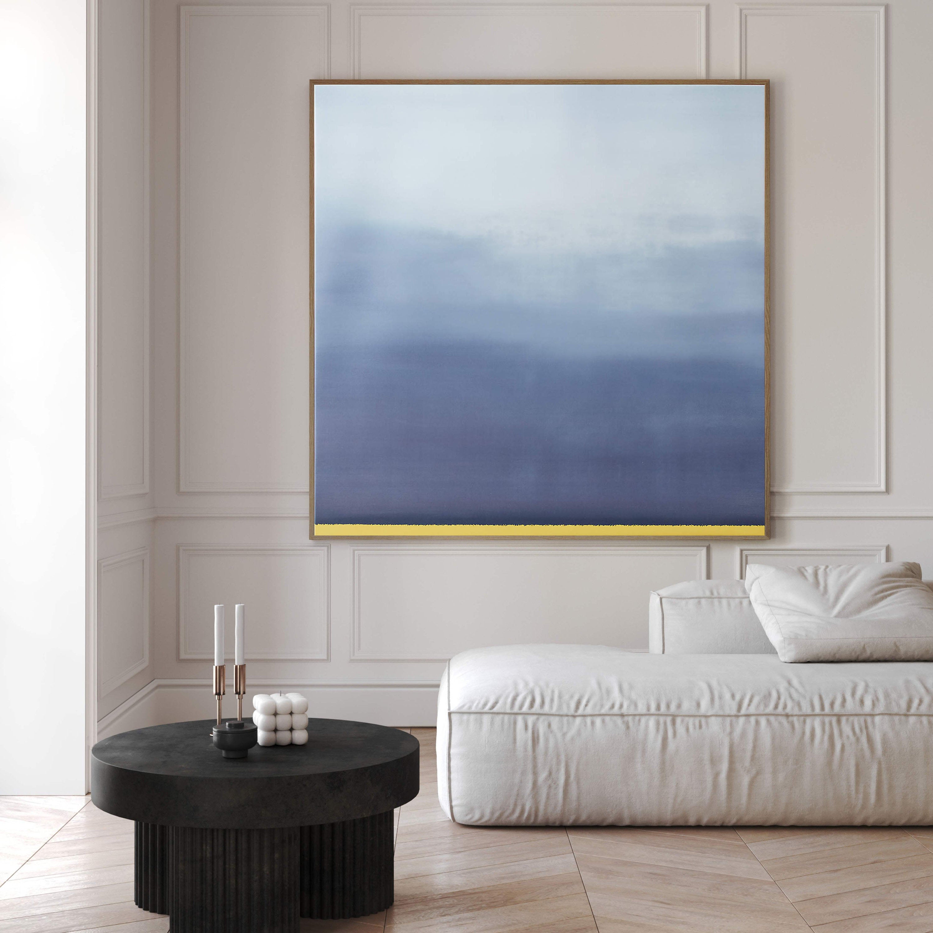 Contemplative Blue Tone Wall Art with Soft Blended Layers #MM398