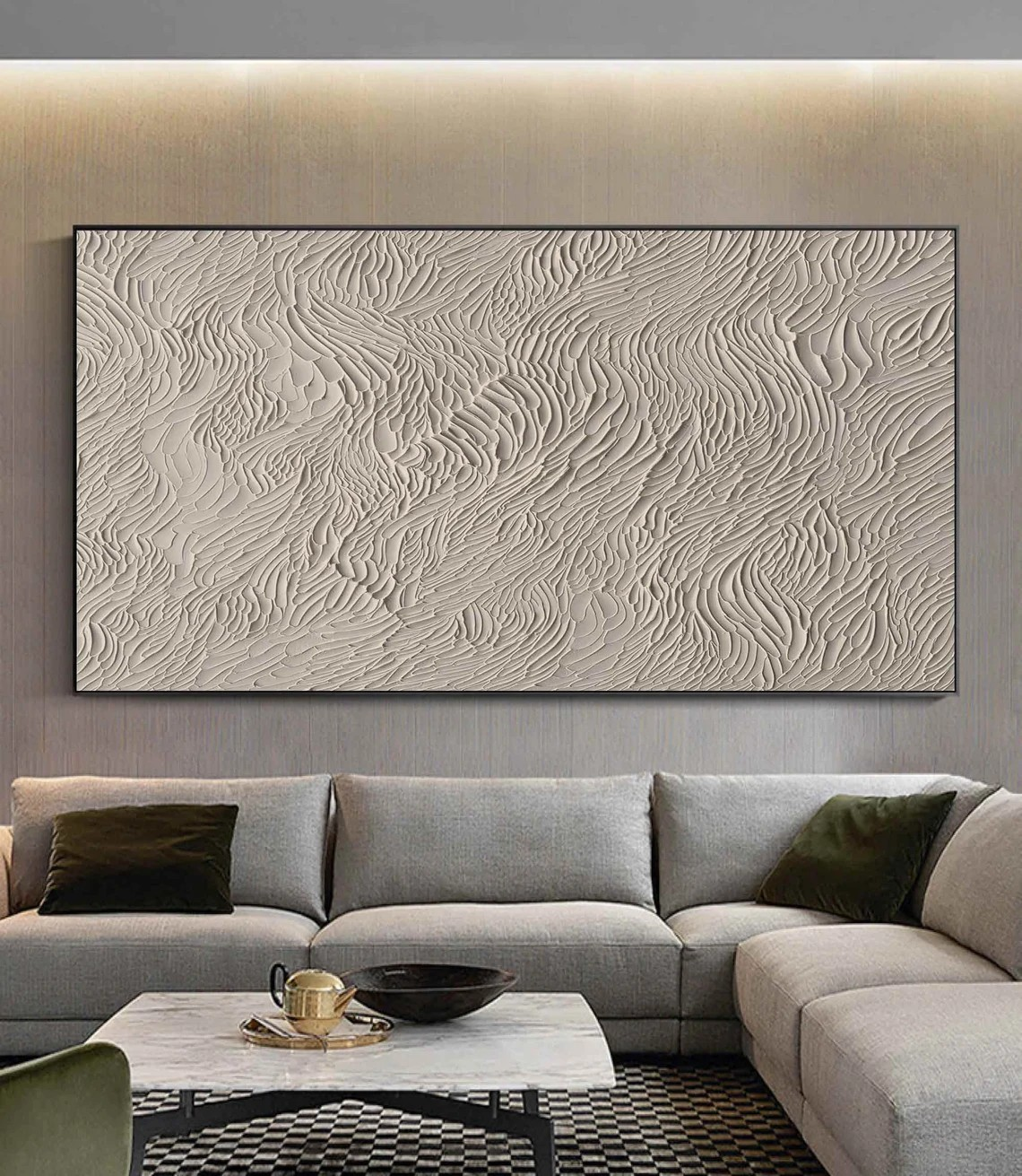 Fire-Inspired Sculptural Texture Abstract Modern Wall Art  #MM234