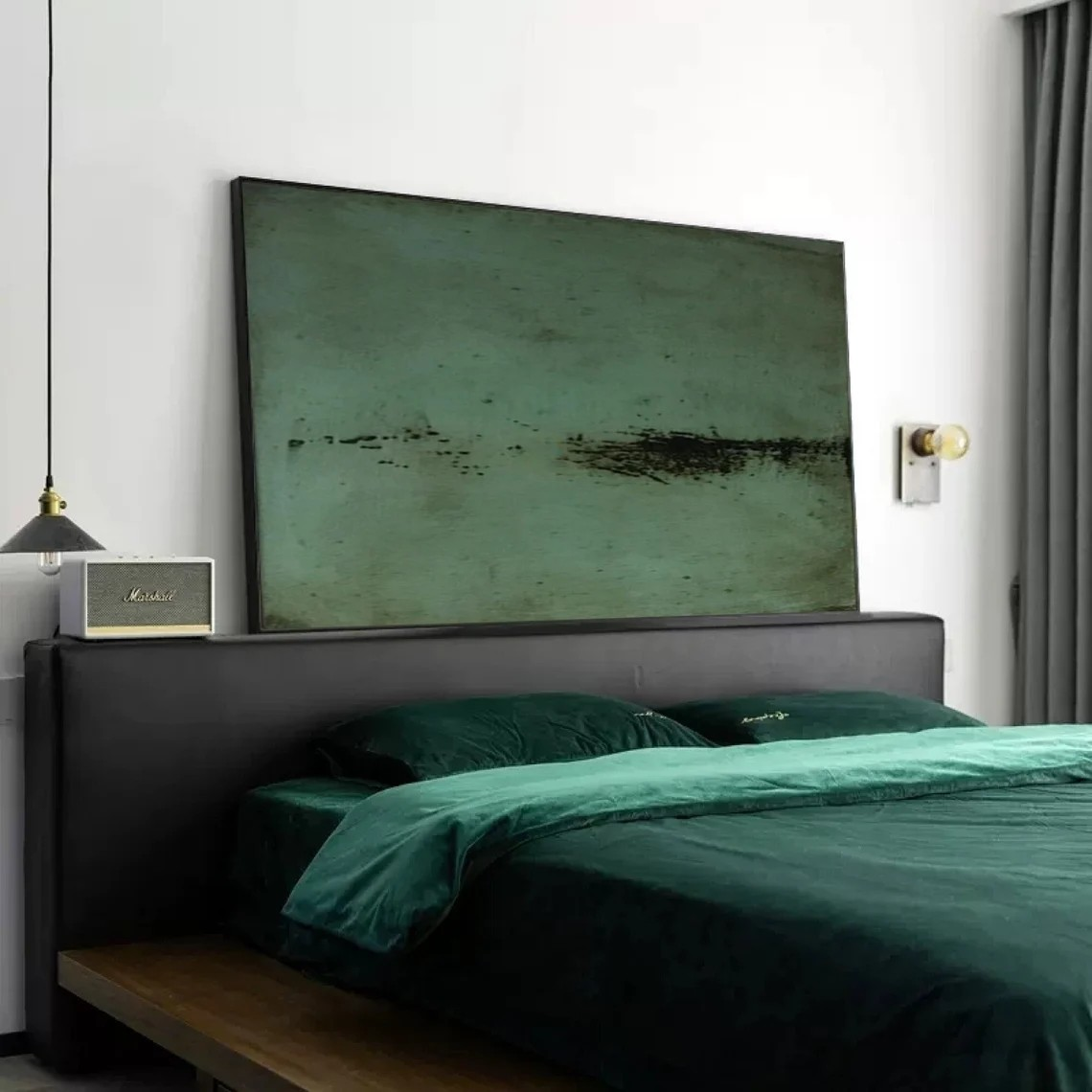 Textured Green Abstract Subtle Minimalist Wall Art #MM218