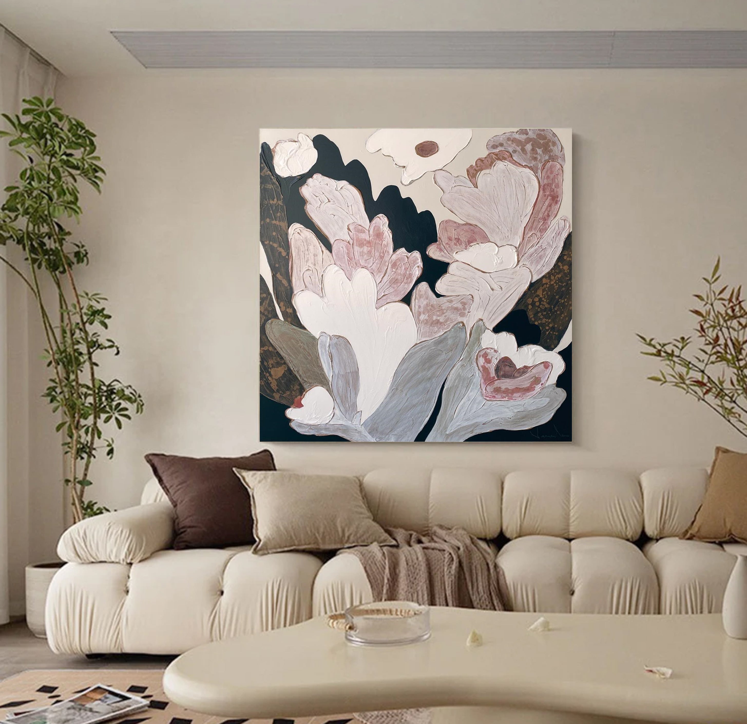 Elegant Modern Floral Wall Art #FB005