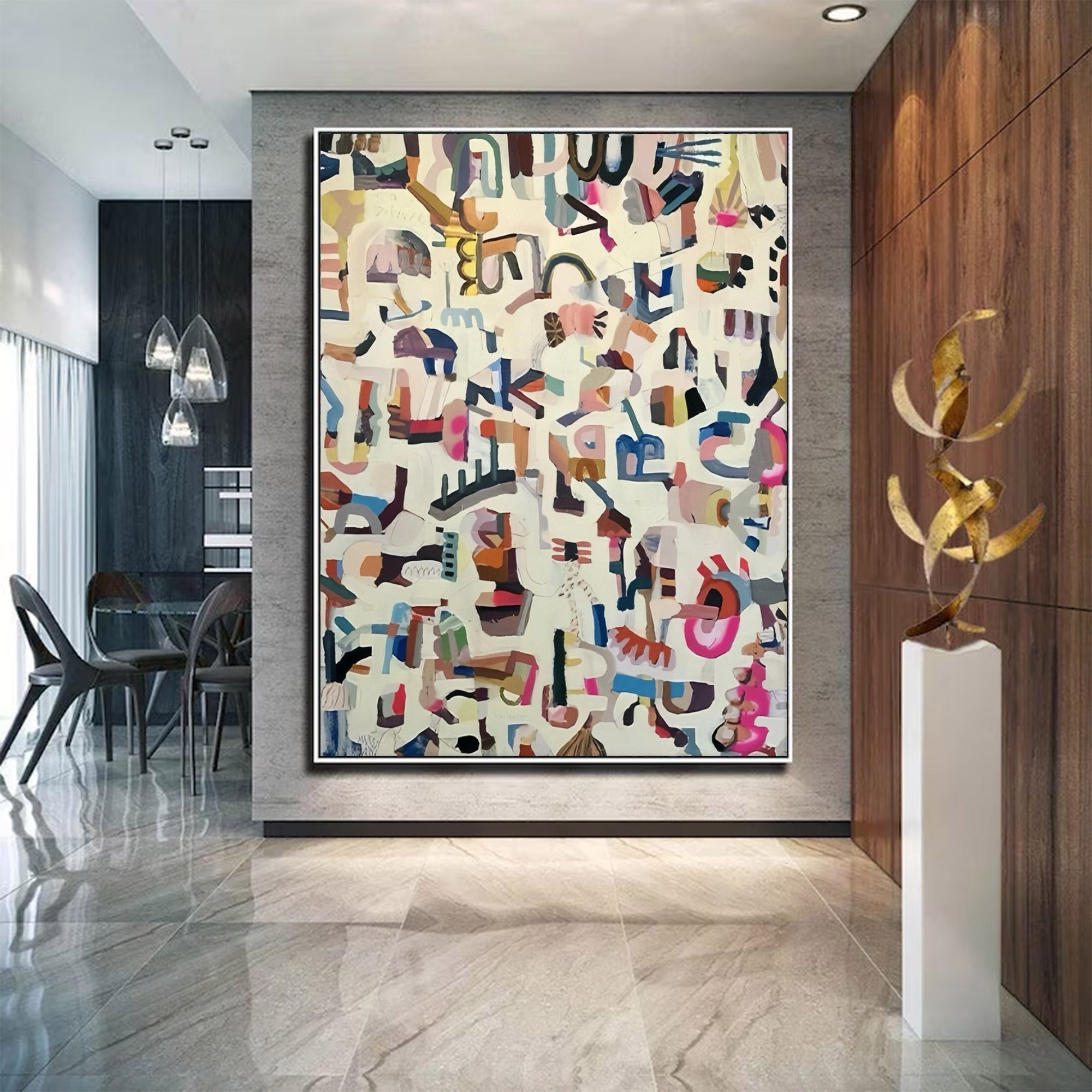 Large Abstract Colorful Canvas | KelorArt #AG 114