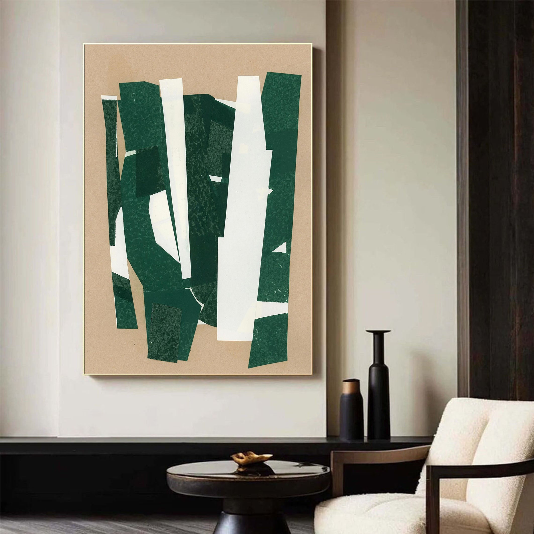 Contemporary Green and White Wall Art For House #AB021