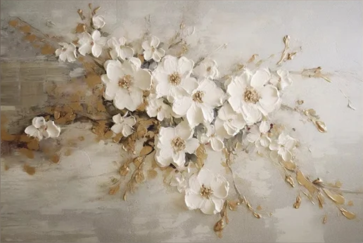 Serene Flower Canvas Painting for Minimalist Interiors Wall Decor #FB022