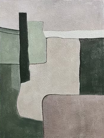 Modern Minimalist Green and Neutral Abstract Painting #MM161