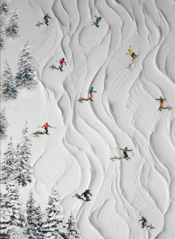 Modern Skiing Wall Art for Contemporary Homes Decor #SPA005