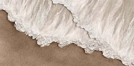 Dynamic Coastal Art with White and Sandy Tones #OP060