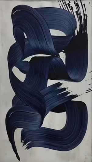 Dynamic Dark Blue Abstract Painting for Modern Homes #MM167