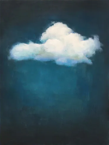 Dreamy Blue Gradient Wall Art with White Cloud #SP006