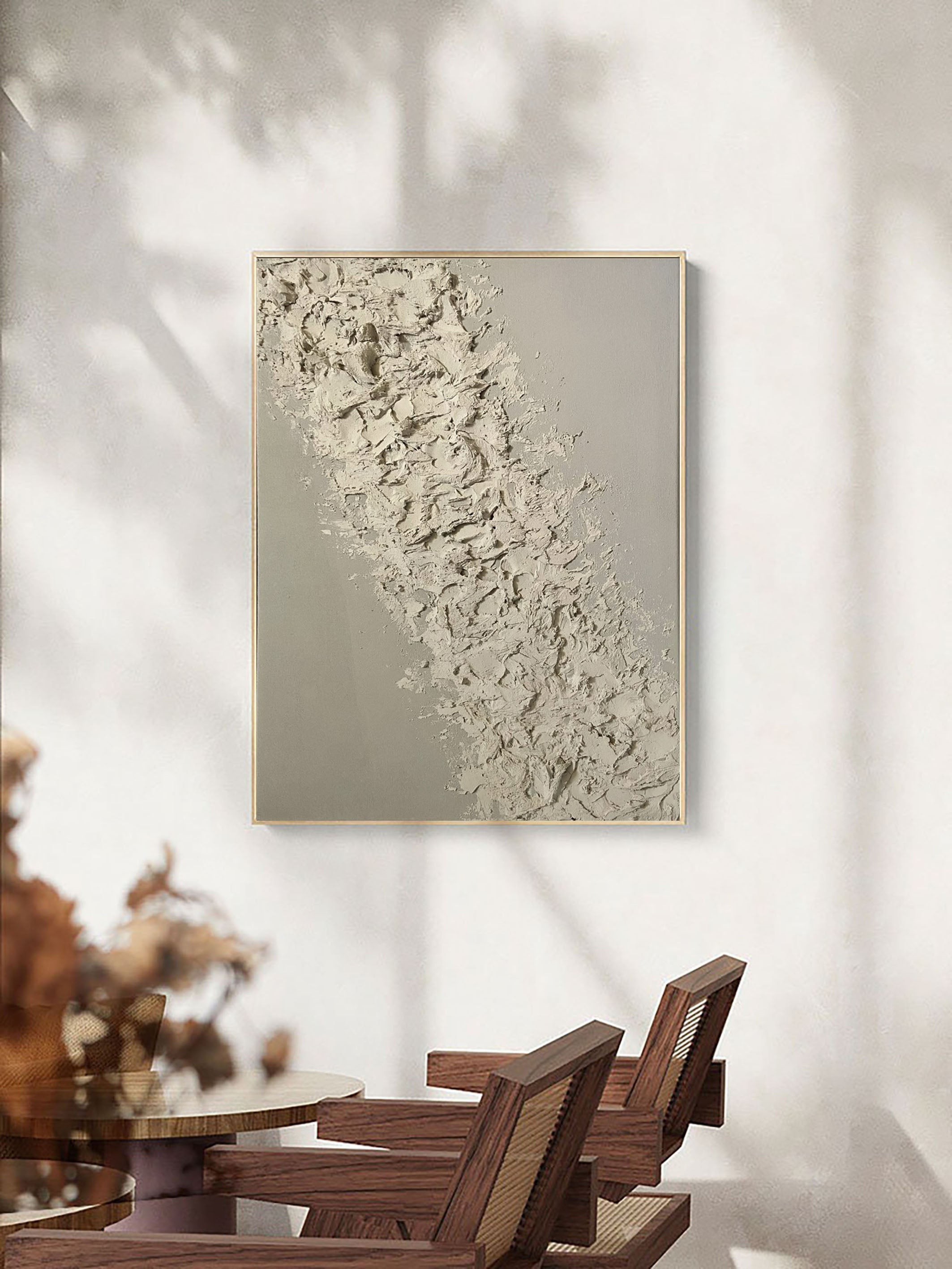 Earth Tone Textured Modern Canvas Artwork #MM103