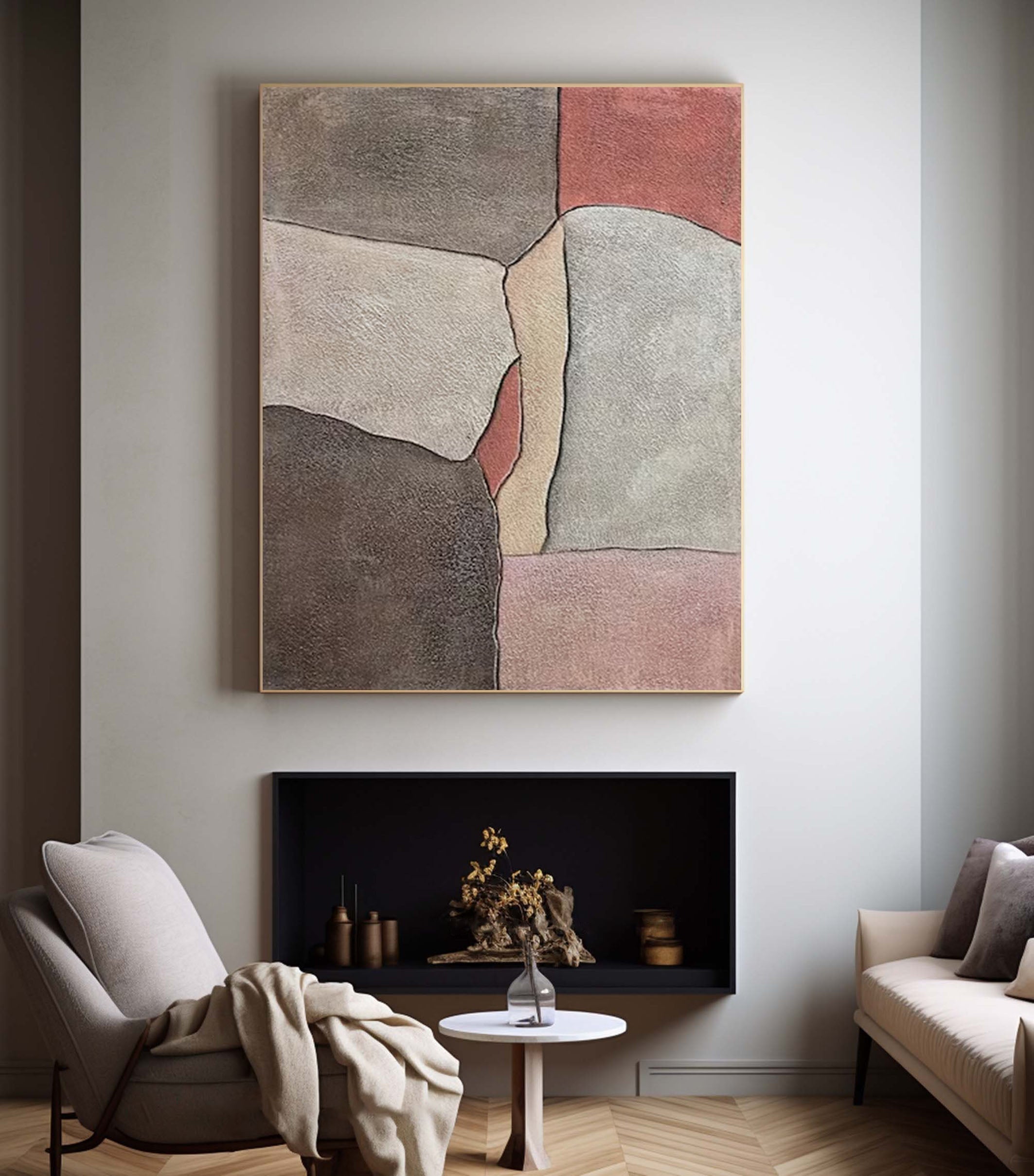 Contemporary Abstract Art in Neutral and Warm Tones #MM163