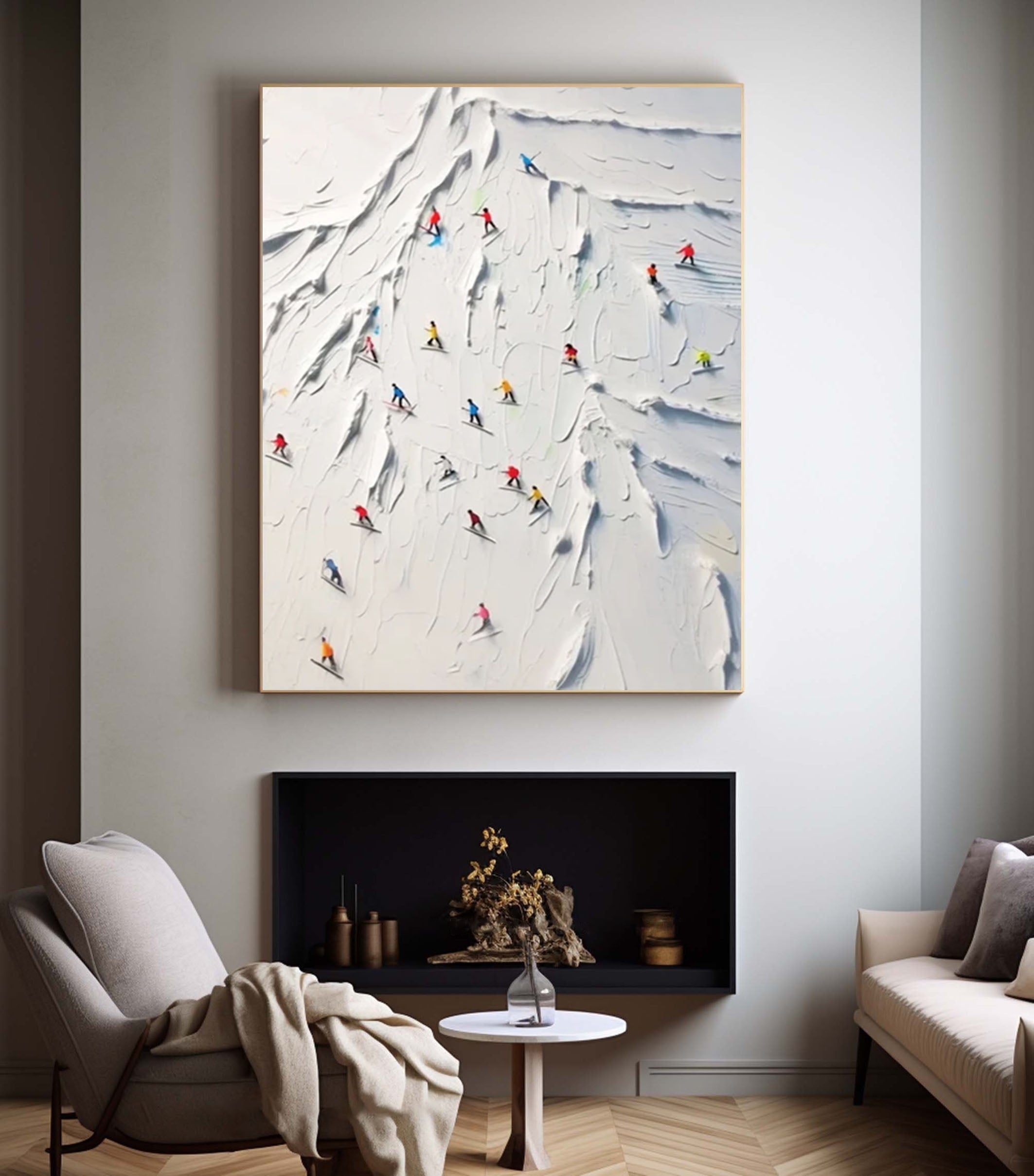 Dynamic Skiing Adventure Wall Painting for Modern Interiors #SPA003