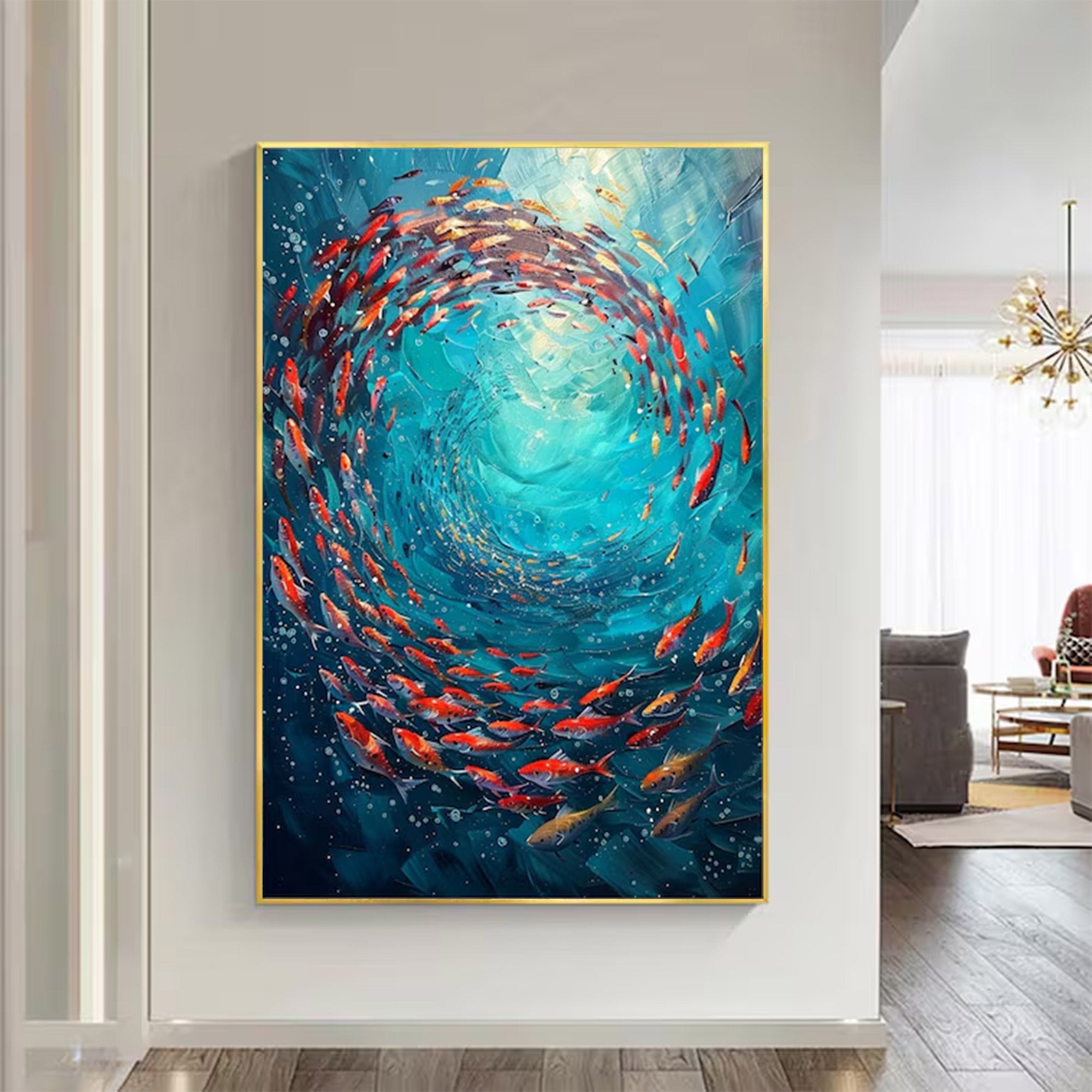 Large Contemporary Marine Life Art | KelorArt #AG 150