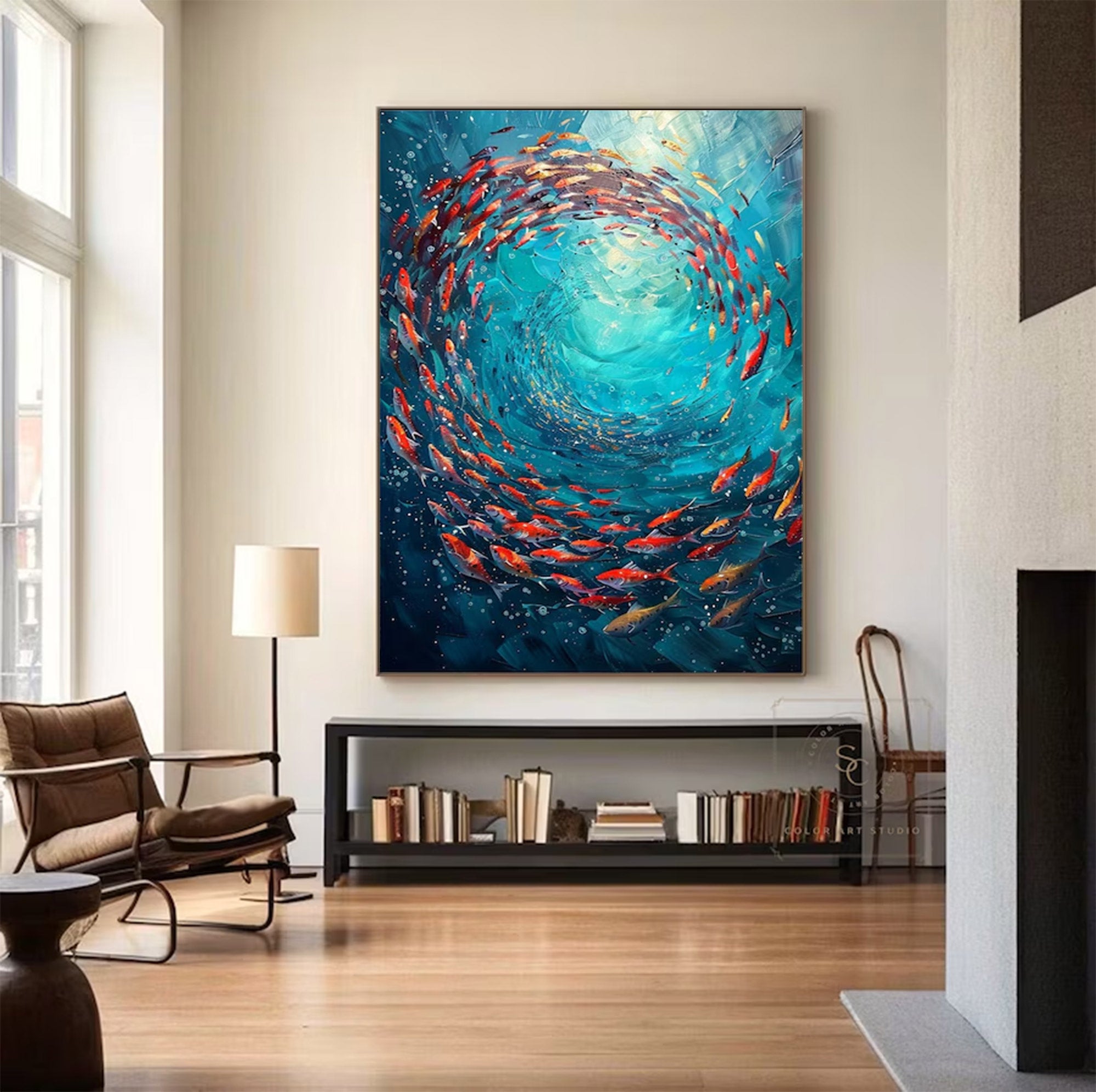 Large Contemporary Marine Life Art | KelorArt #AG 150