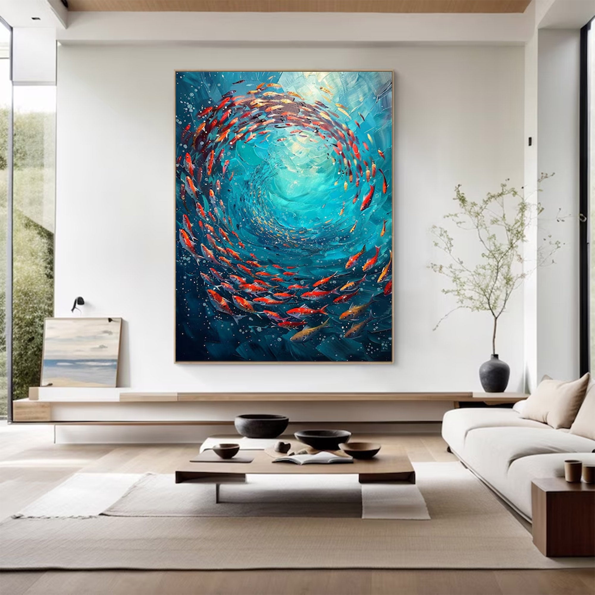 Large Contemporary Marine Life Art | KelorArt #AG 150