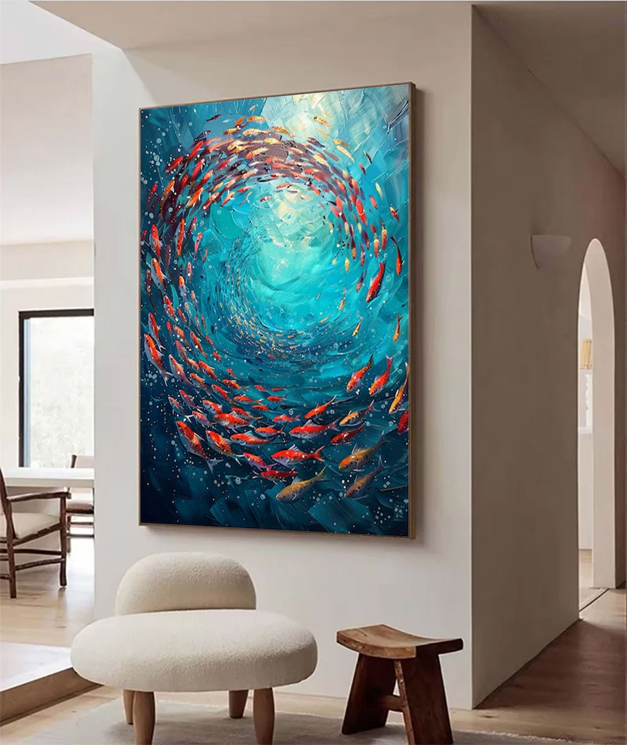 Large Contemporary Marine Life Art | KelorArt #AG 150