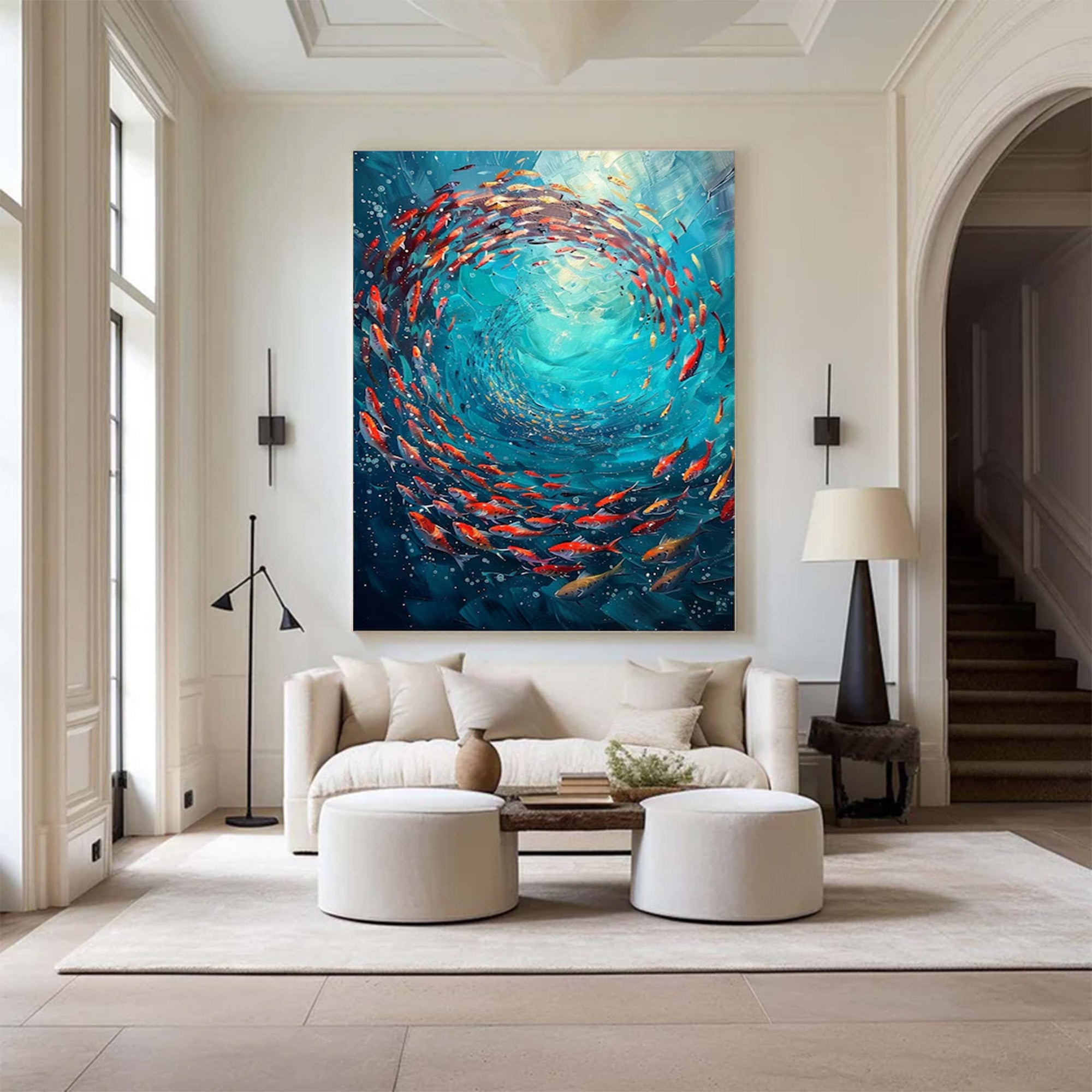 Large Contemporary Marine Life Art | KelorArt #AG 150