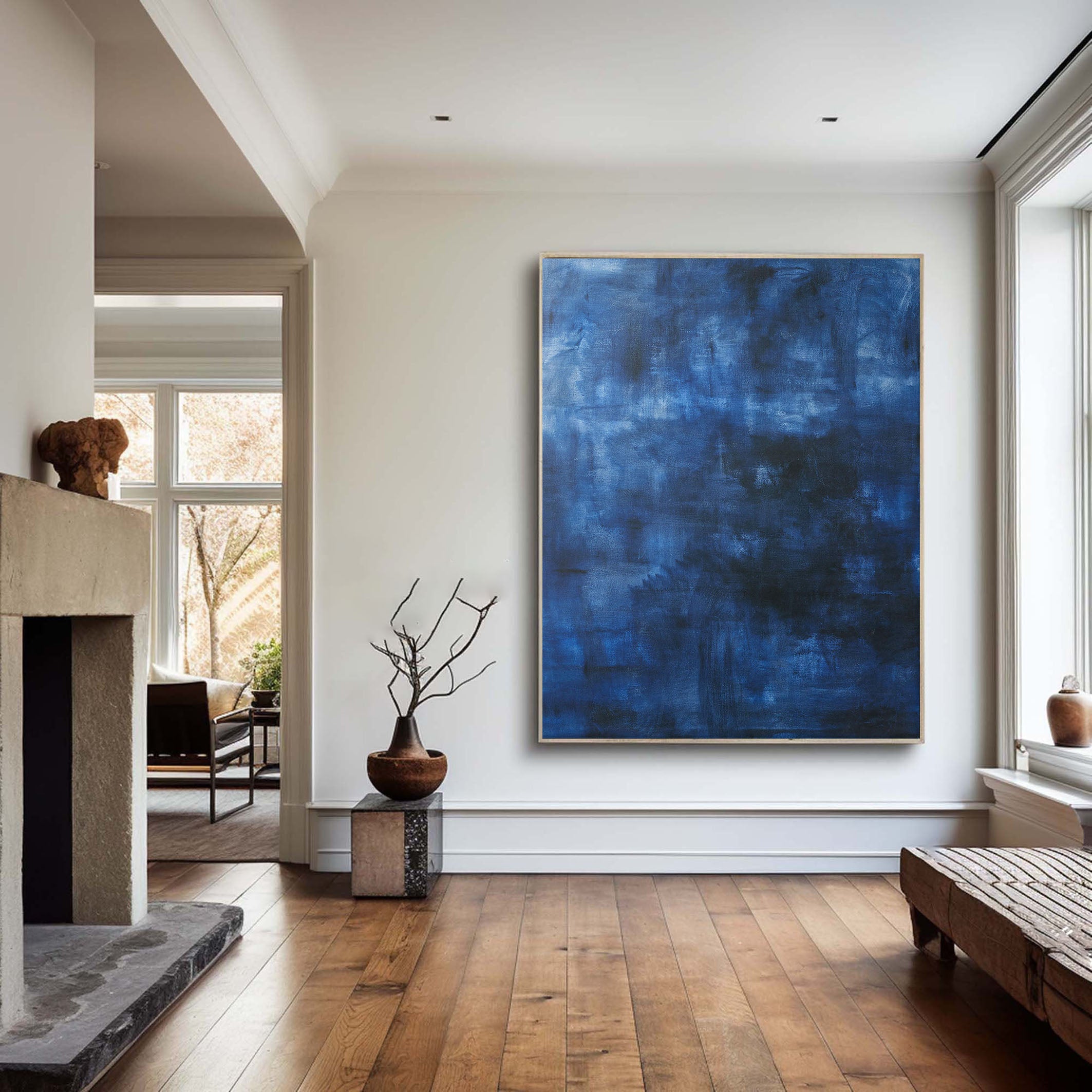 Deep Blue Abstraction, Modern Minimalist Wall Art #MM355