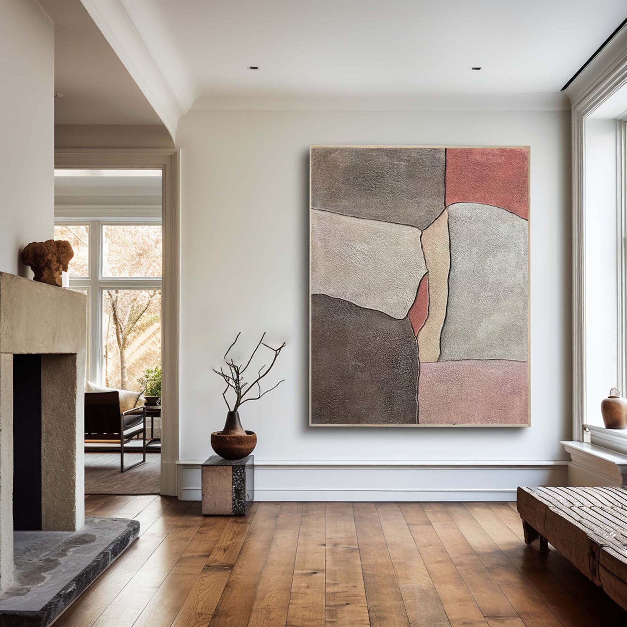 Contemporary Abstract Art in Neutral and Warm Tones #MM163