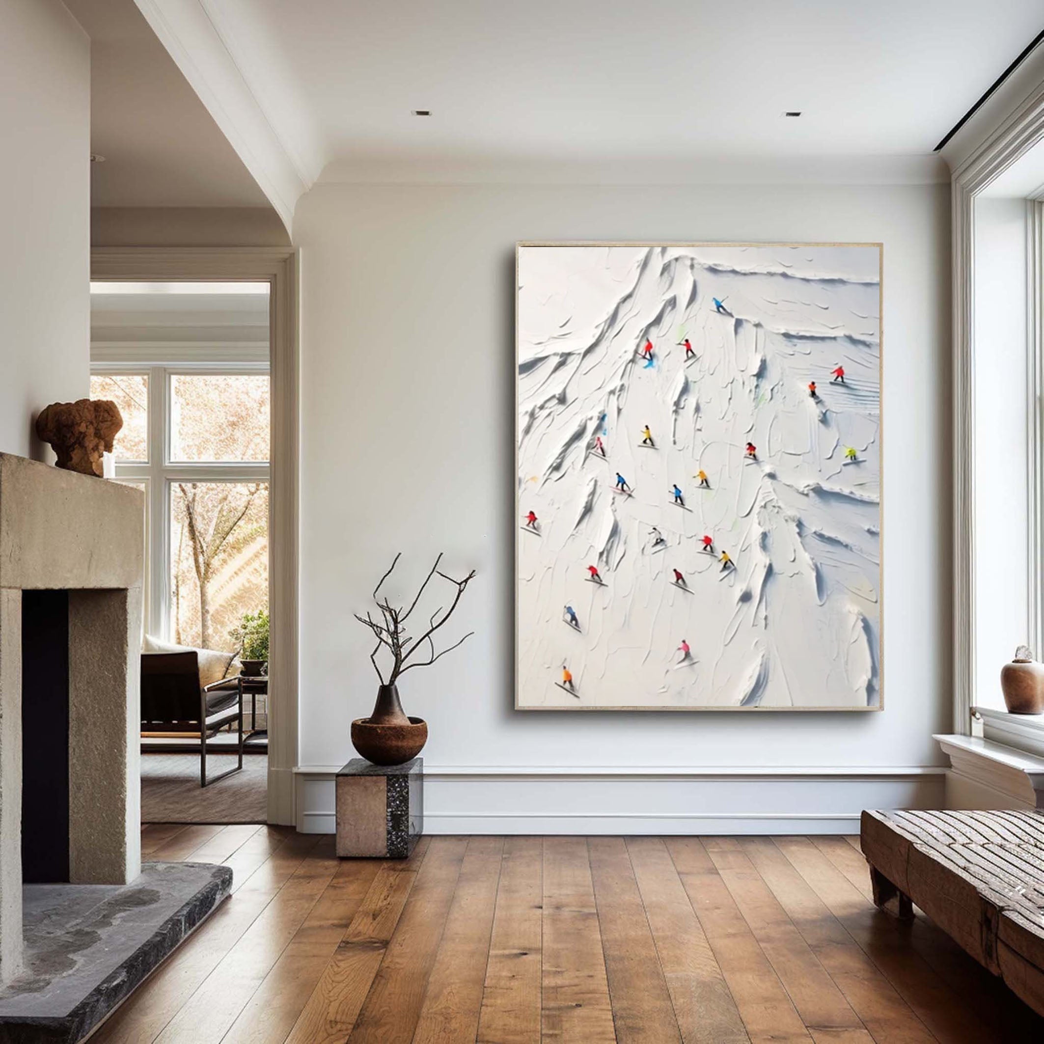 Dynamic Skiing Adventure Wall Painting for Modern Interiors #SPA003