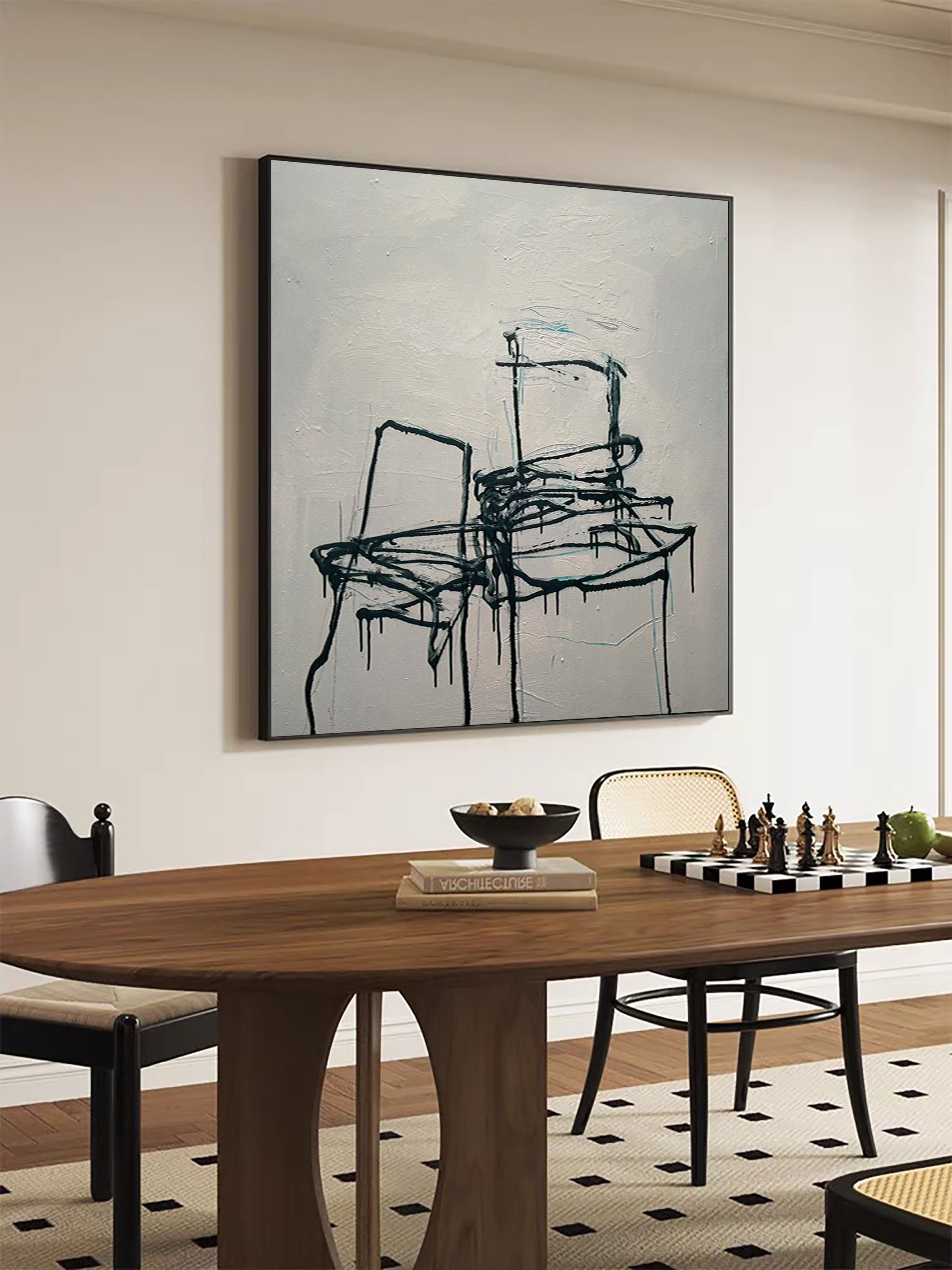 Modern Abstract Chair Painting Elegant Home Decor #MM072