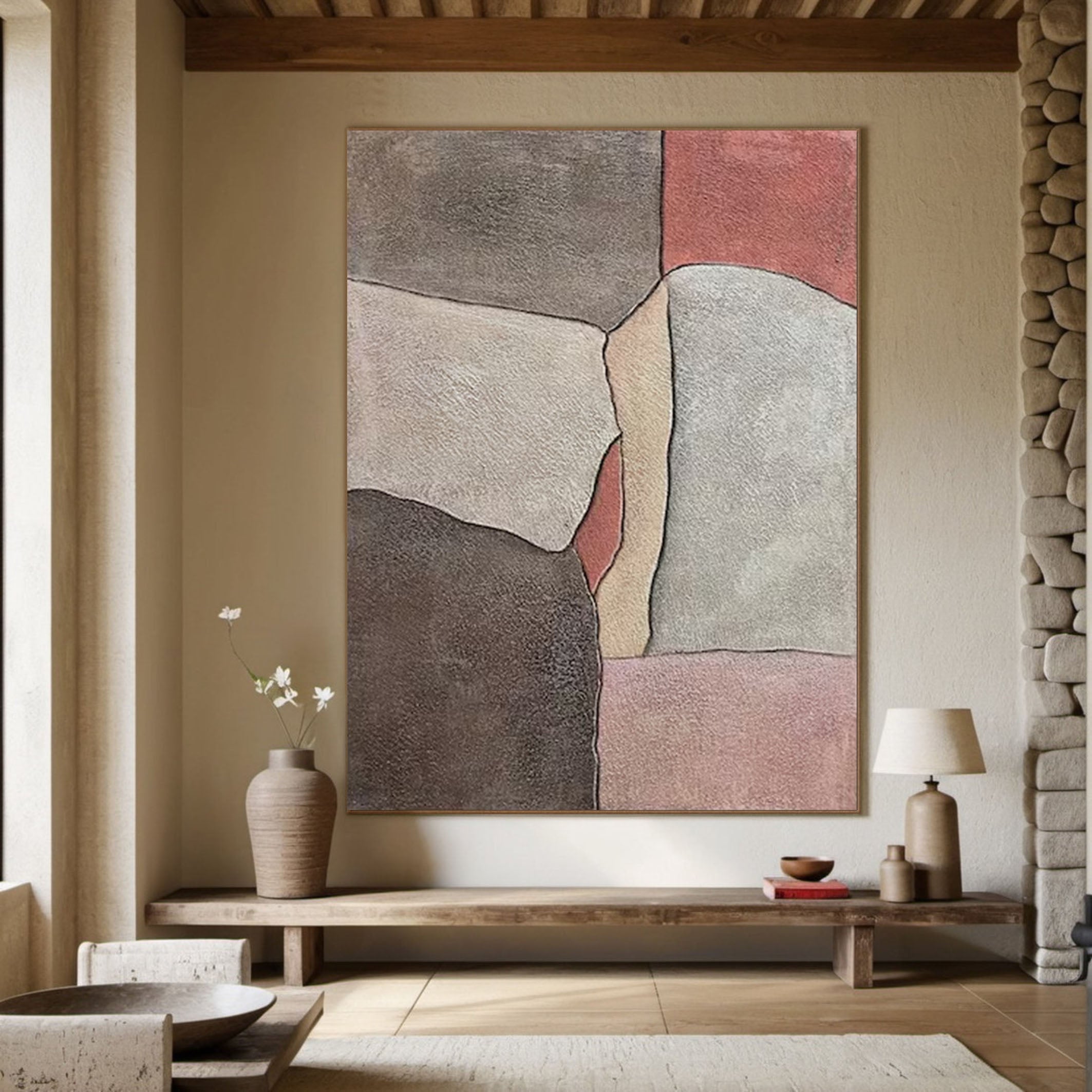 Contemporary Abstract Art in Neutral and Warm Tones #MM163