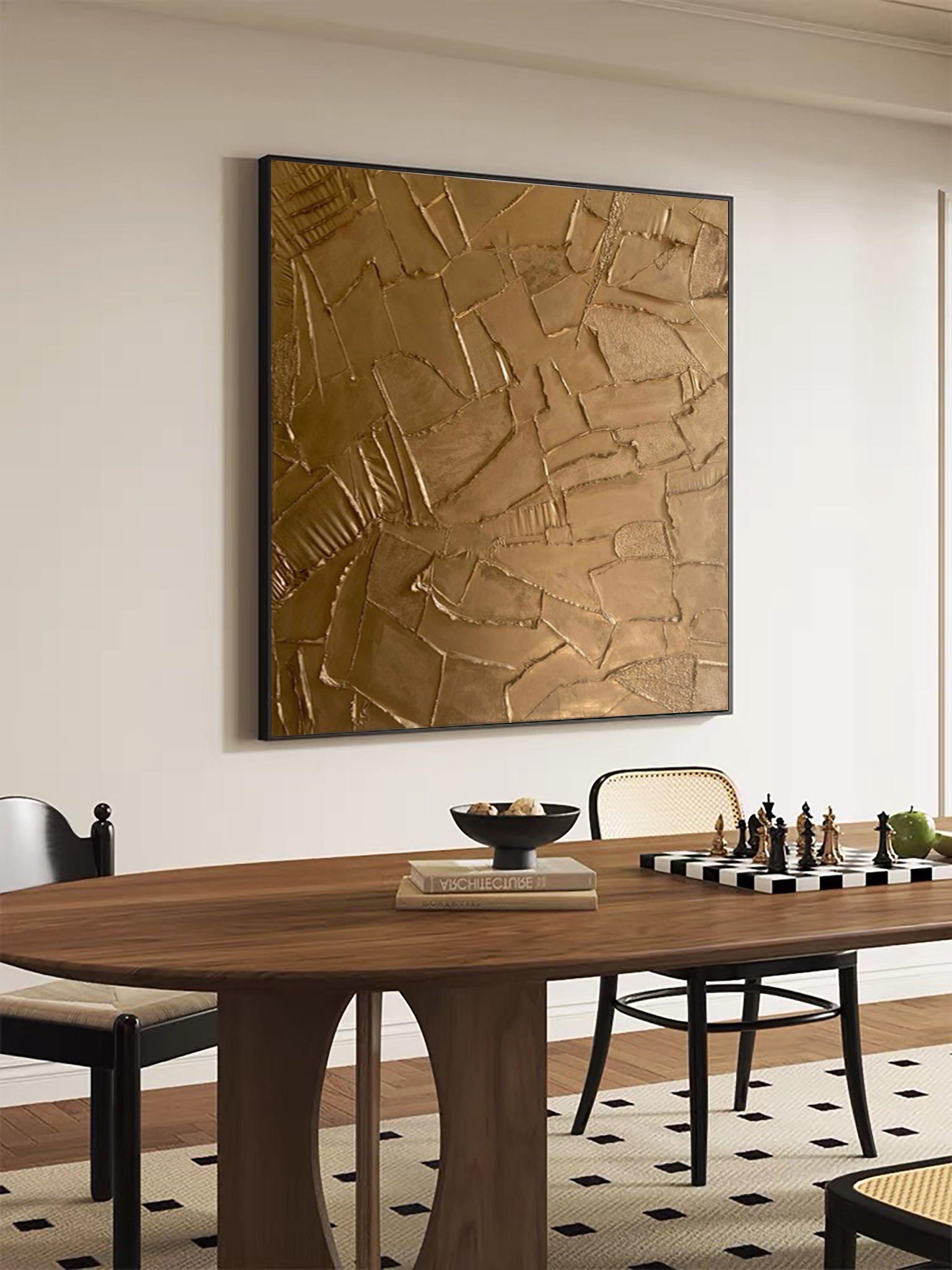 Abstract Gold Elegance Textured Art for Sophisticated Spaces #MM087