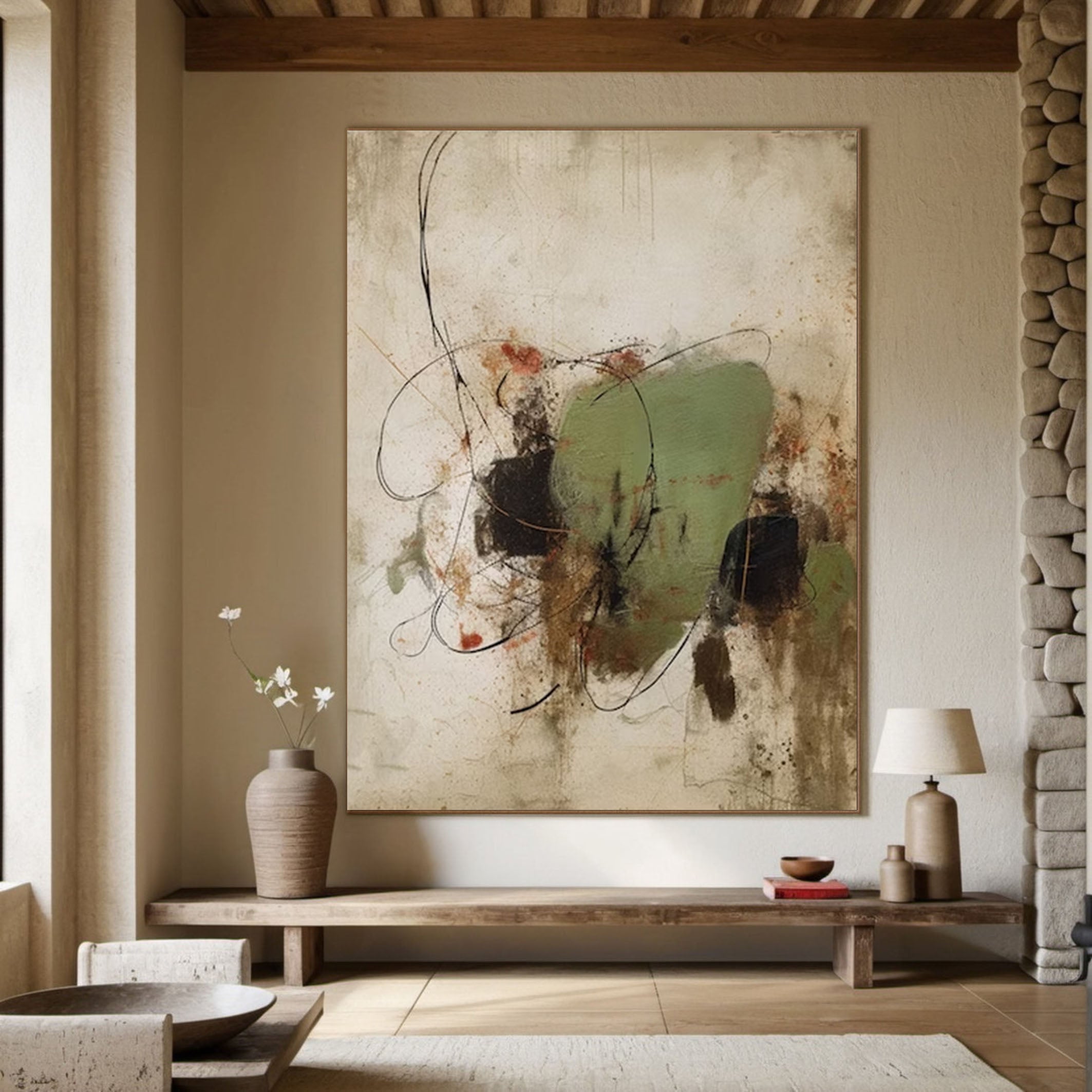 Contemporary Earth-Toned Abstract Painting