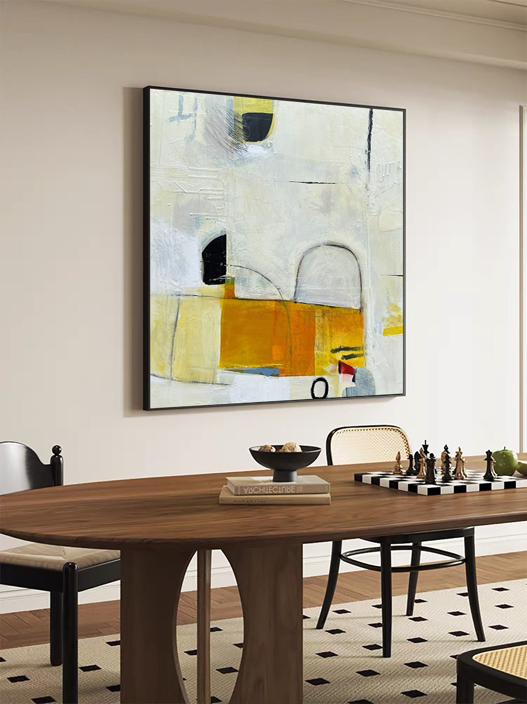 Mid Century Abstract Painting Chic Artistic Expression #MC015