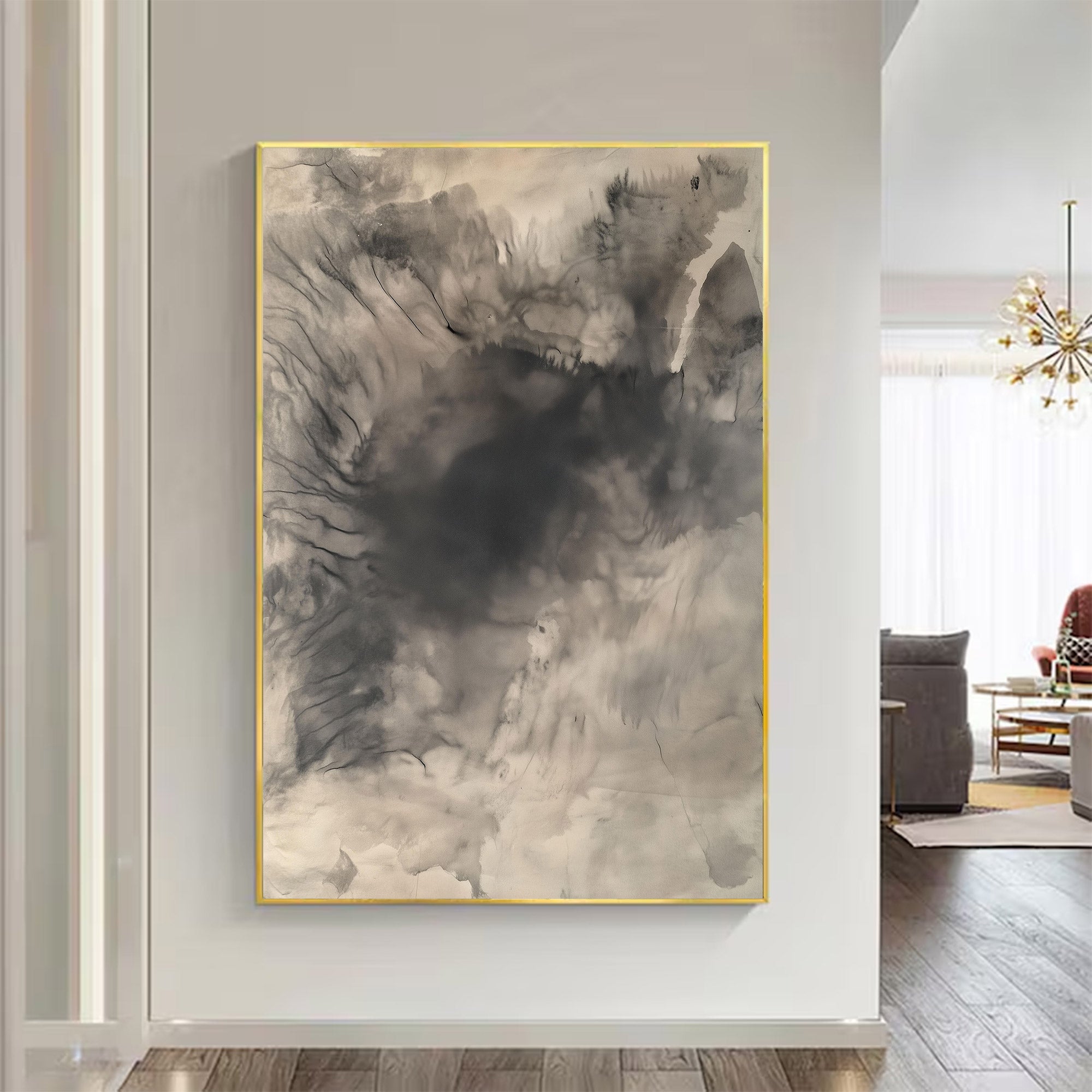 Abstract Large Grey Canvas Art | KelorArt #AG 117