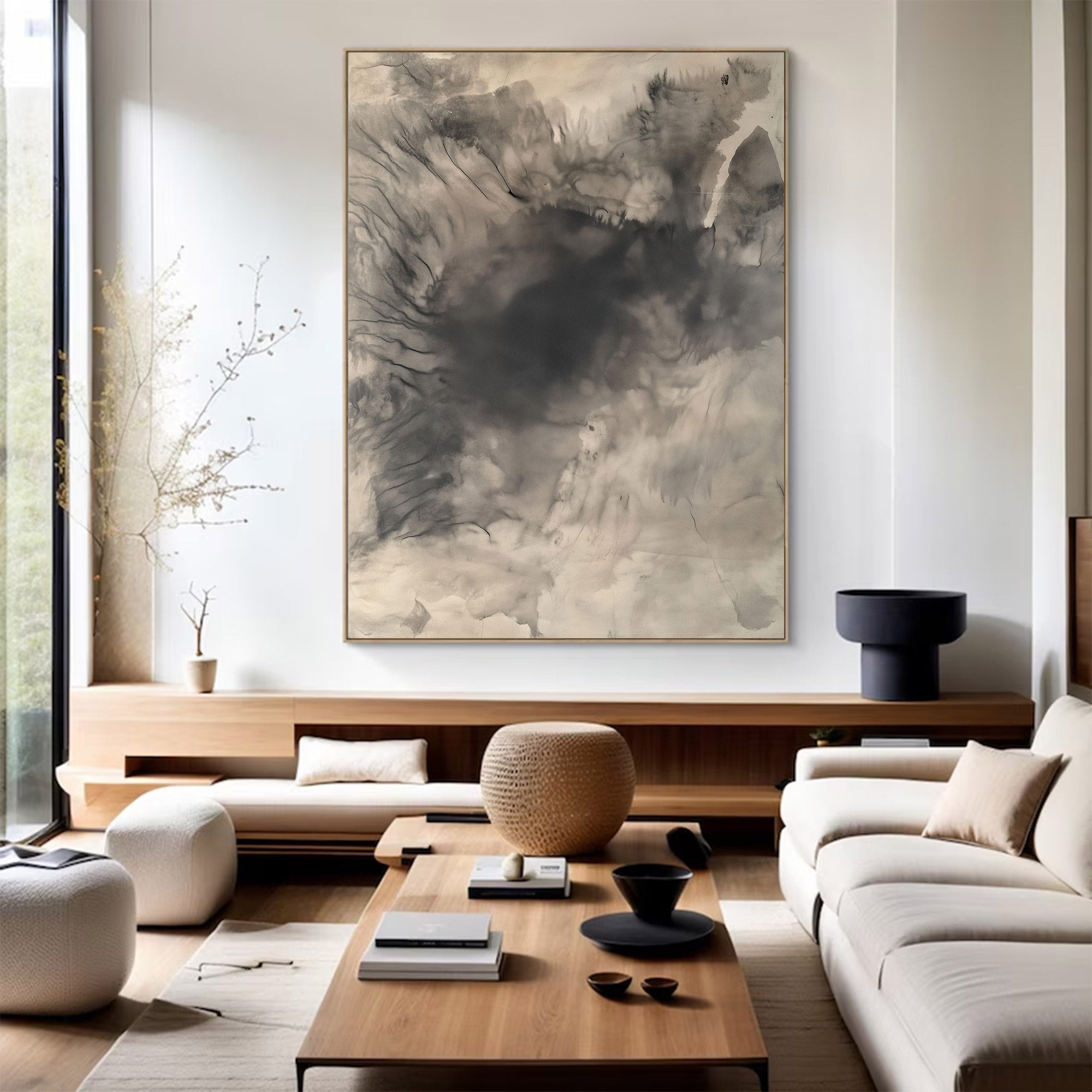 Abstract Large Grey Canvas Art | KelorArt #AG 117