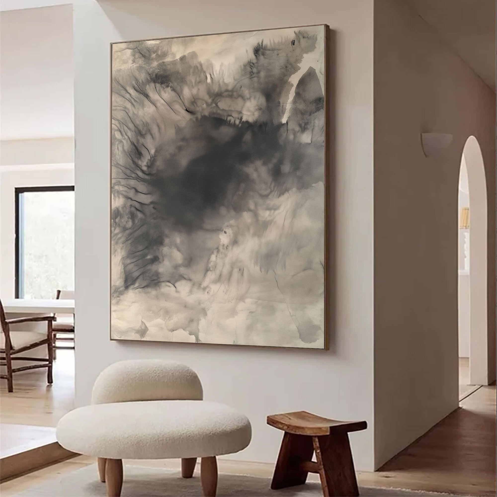 Abstract Large Grey Canvas Art | KelorArt #AG 117