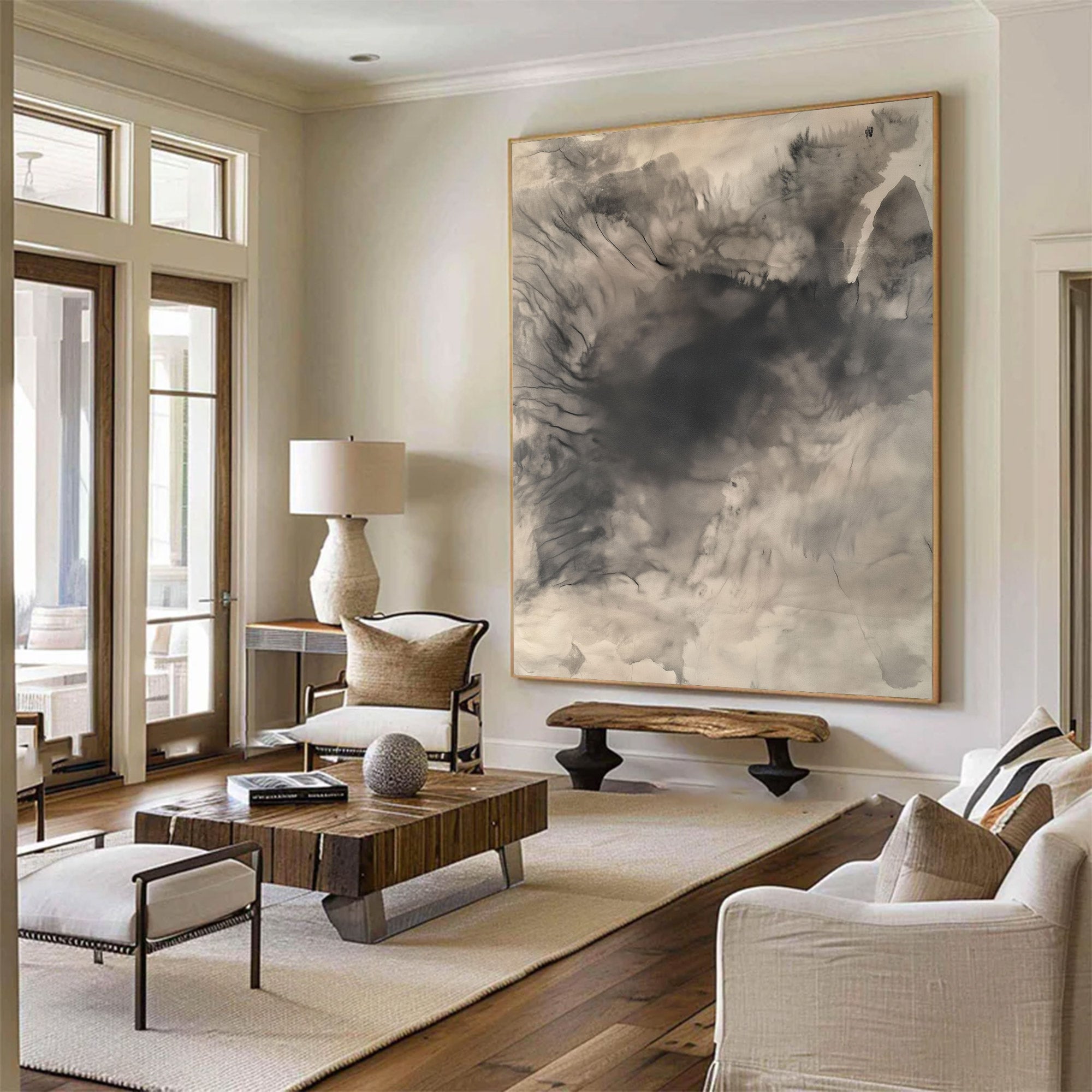 Abstract Large Grey Canvas Art | KelorArt #AG 117