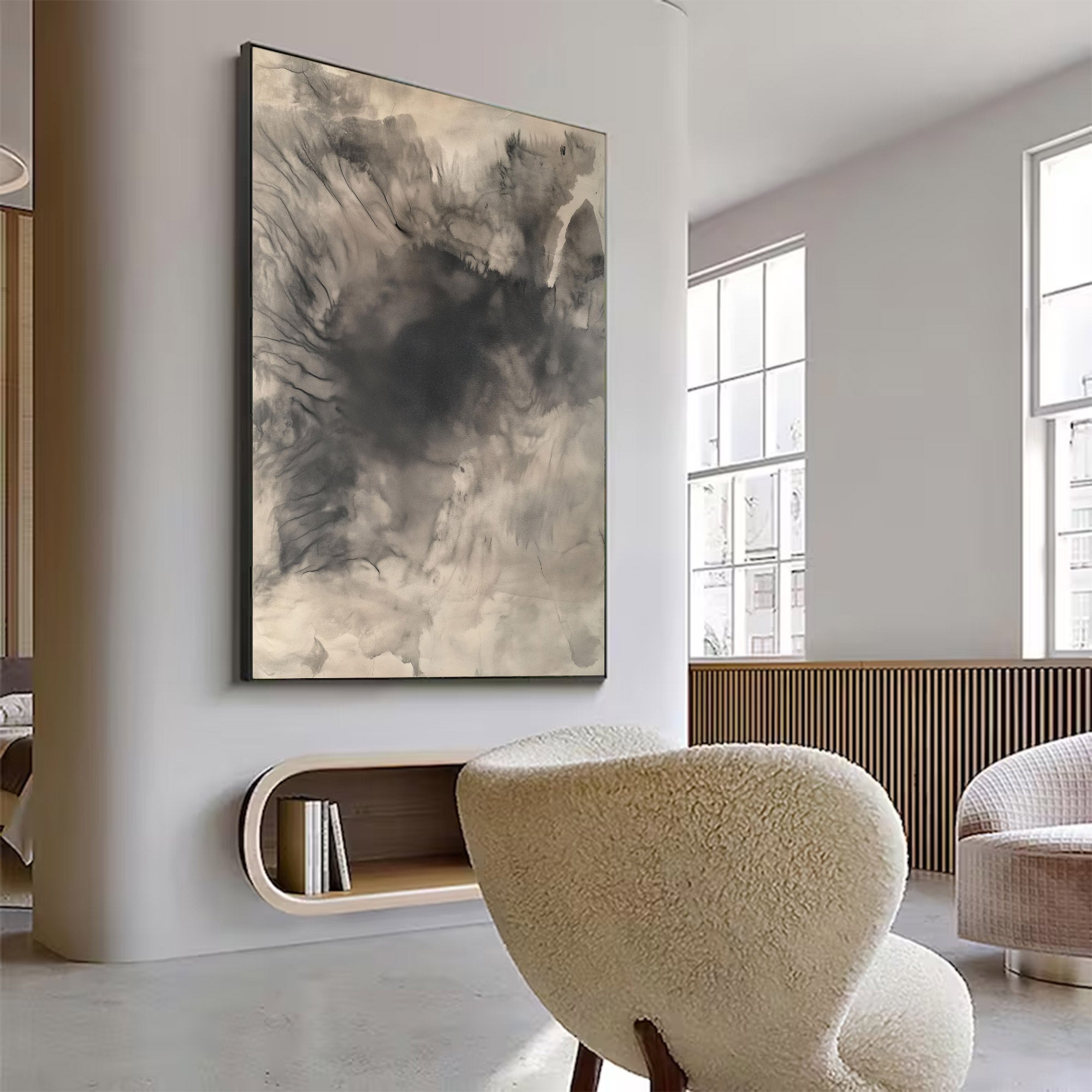 Abstract Large Grey Canvas Art | KelorArt #AG 117